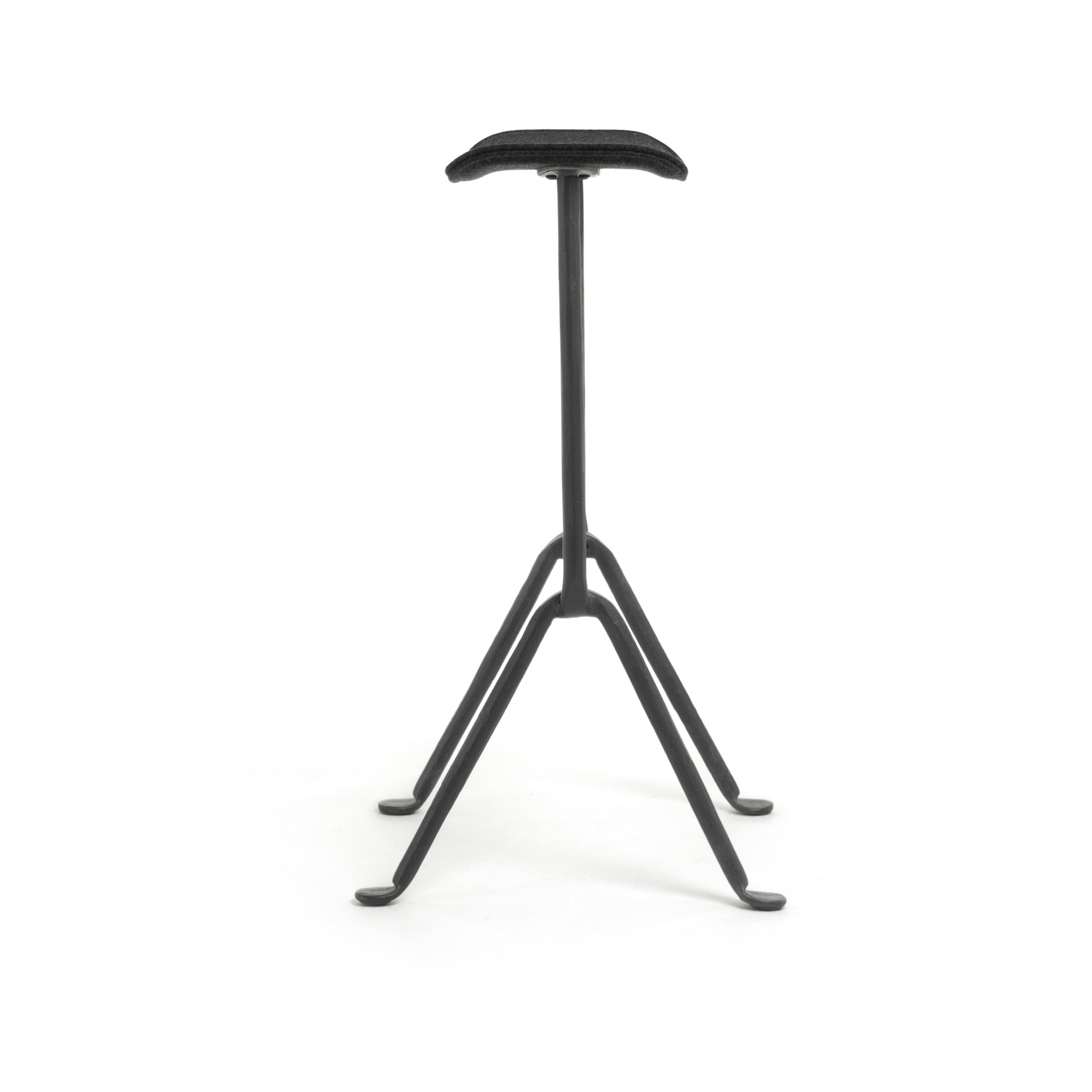 OFFICINA bar stool with anthracite base and gray seat