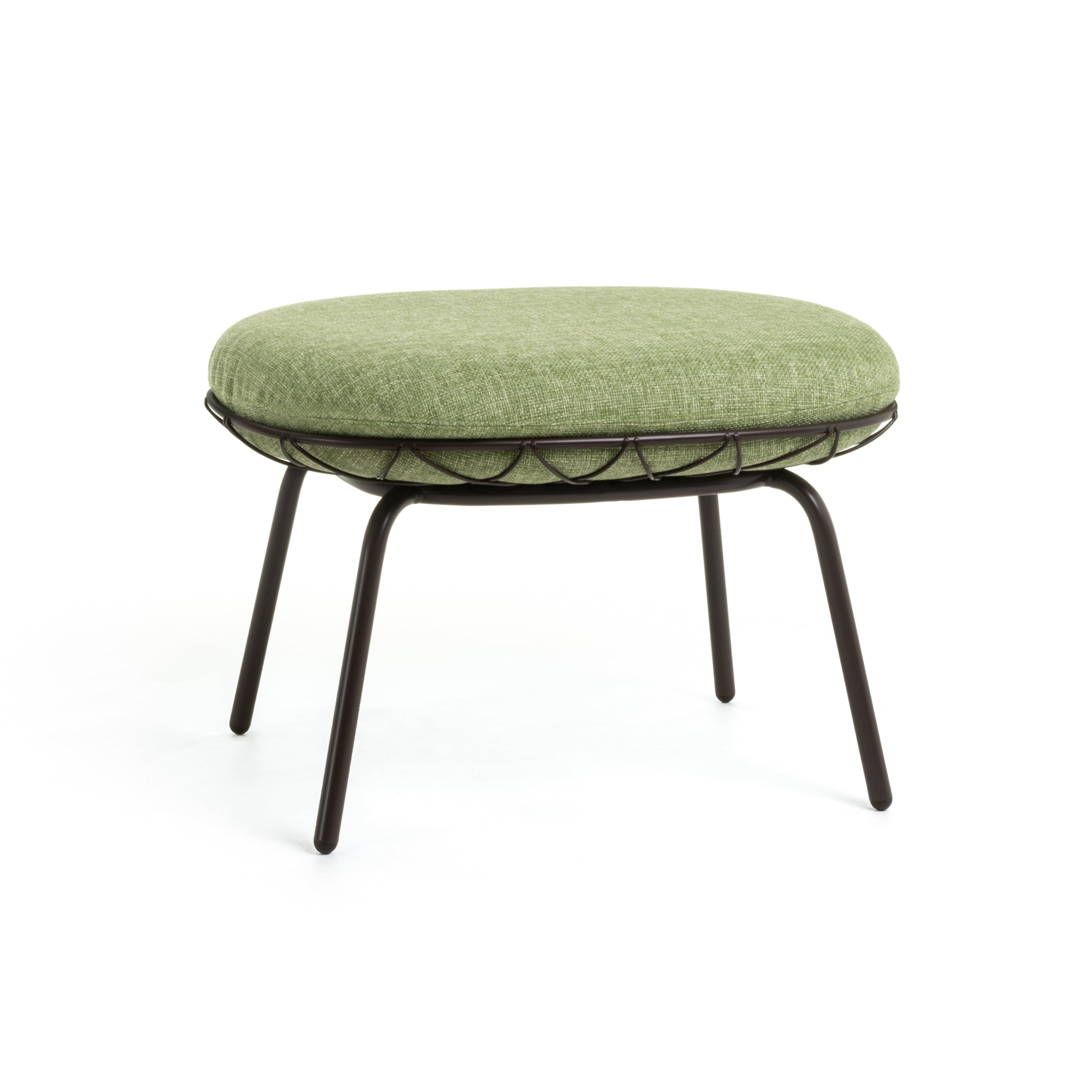 Outdoor pouf PIÑA green with black base