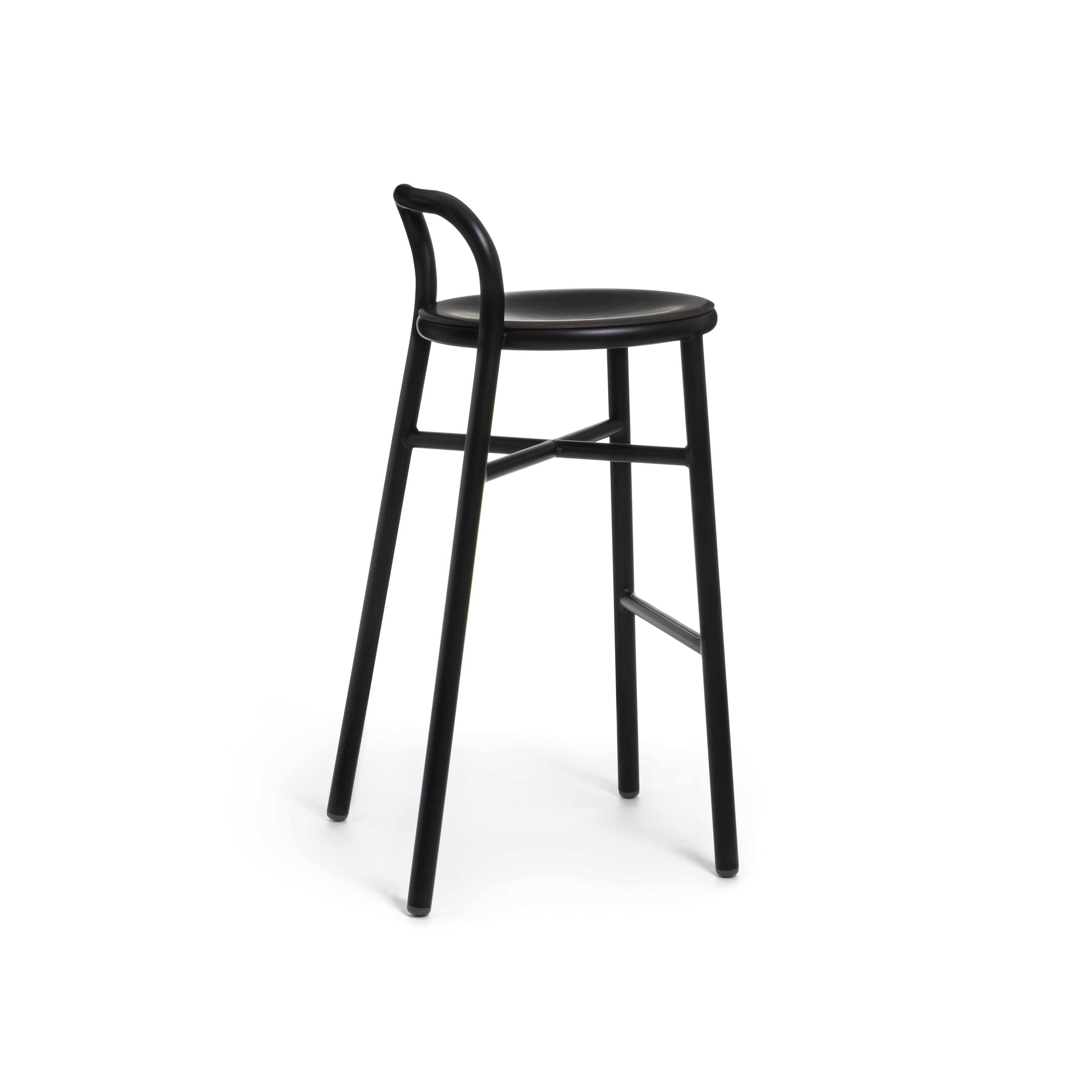 PIPE stool dark beech wood