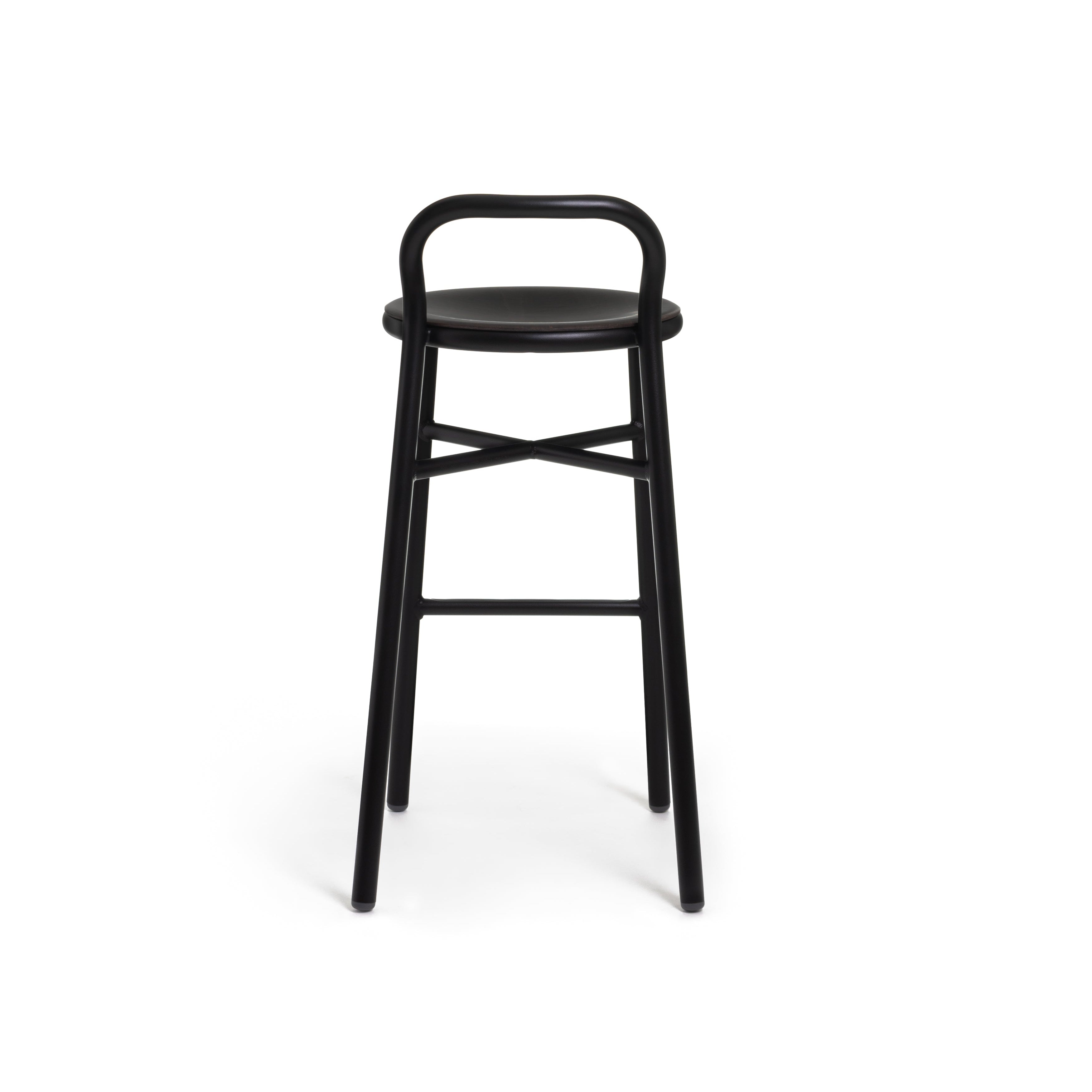 PIPE stool dark beech wood