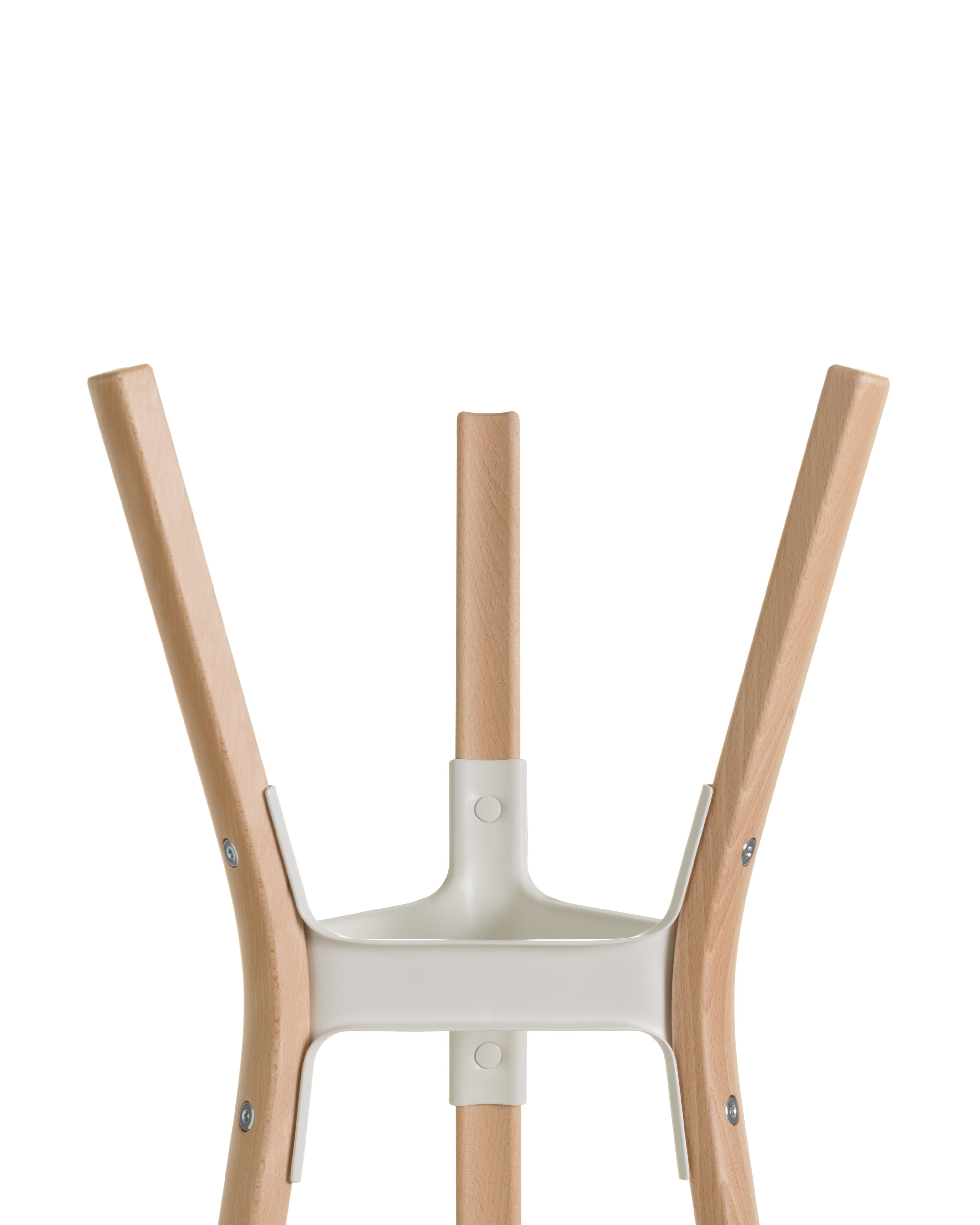 STEELWOOD standing coat rack, beech wood with white connections