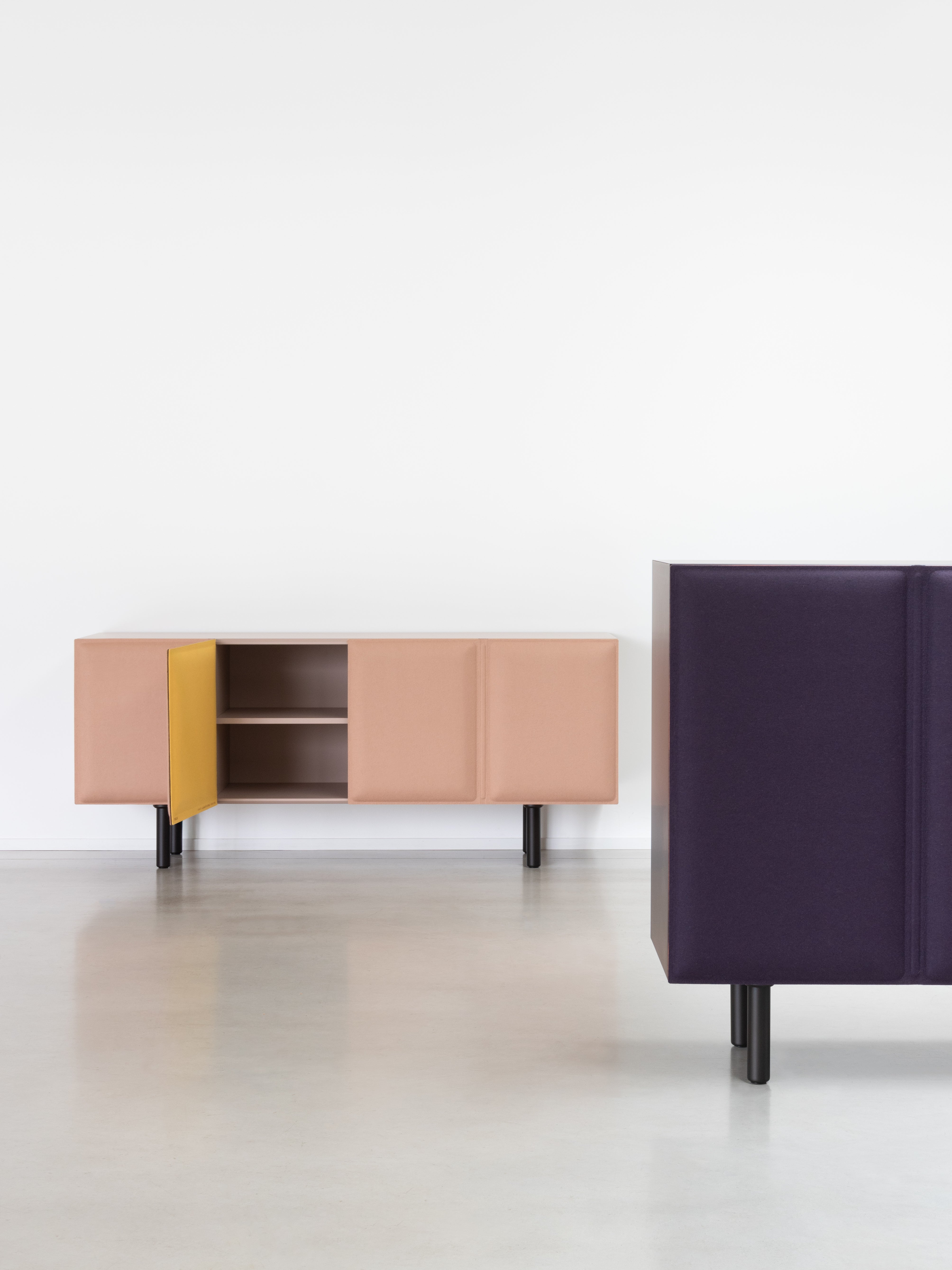 TACITO TV cabinet purple felt