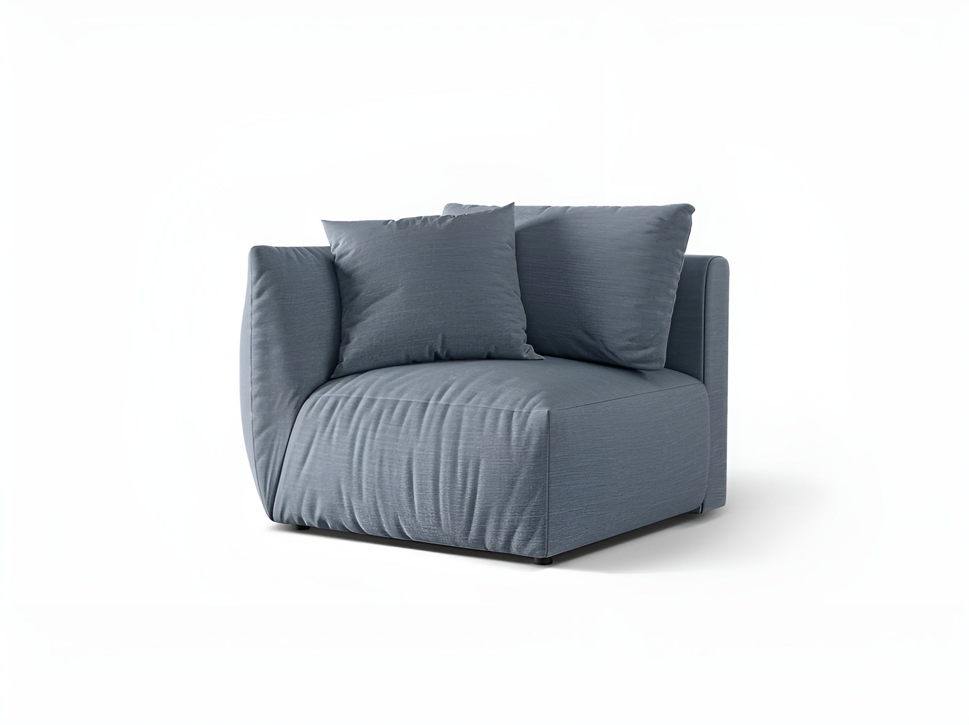 Modulares Sofa CHRIS - linkes Element in hellblauem Chenille