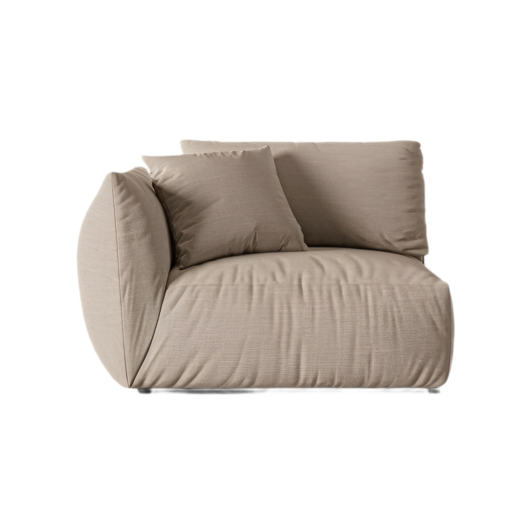 Modulares Sofa CHRIS - breites Element links in sandfarbenem Chenille