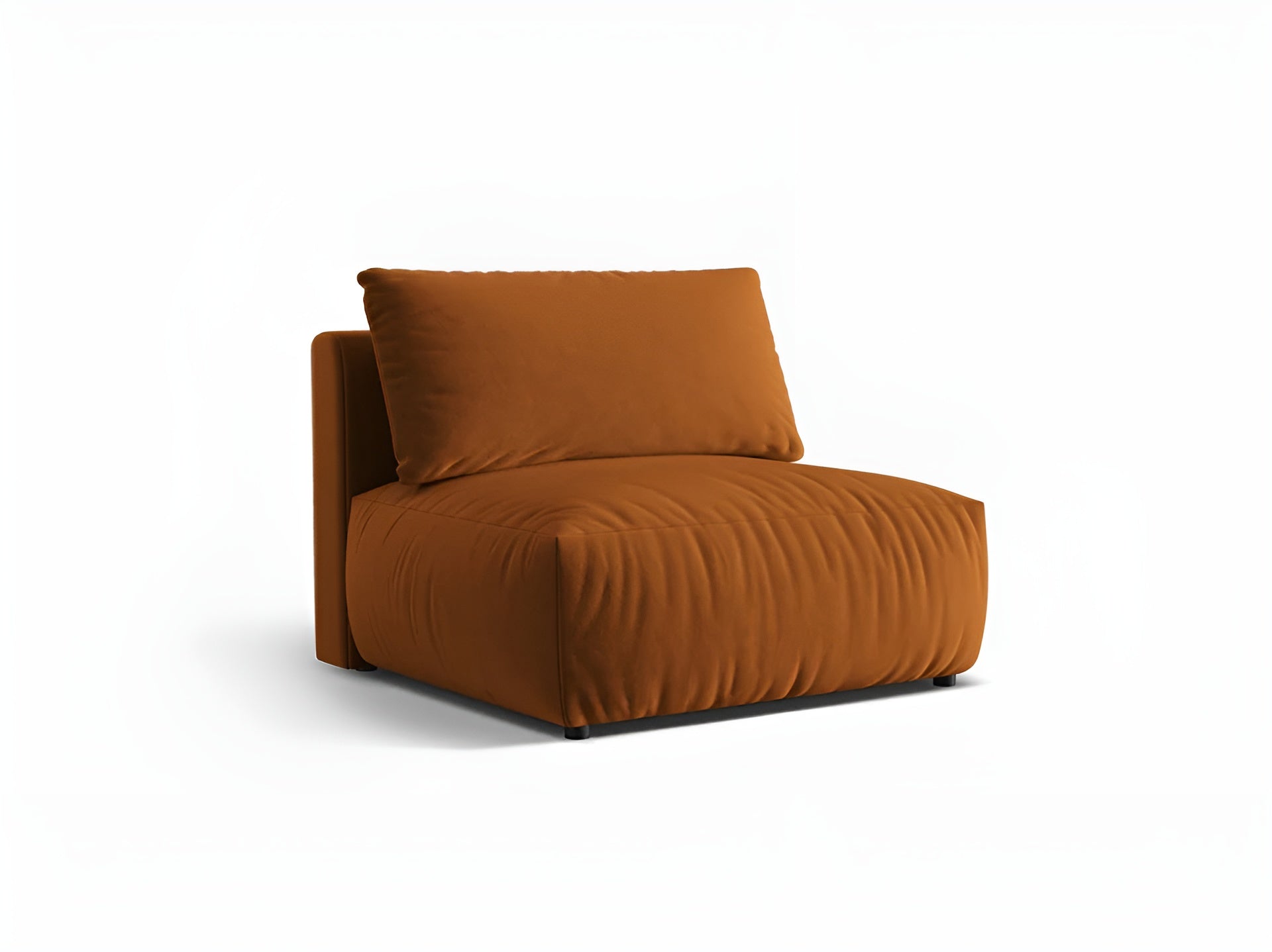 Samt-Modulsessel CHRIS - breites mittleres Element Terrakotta