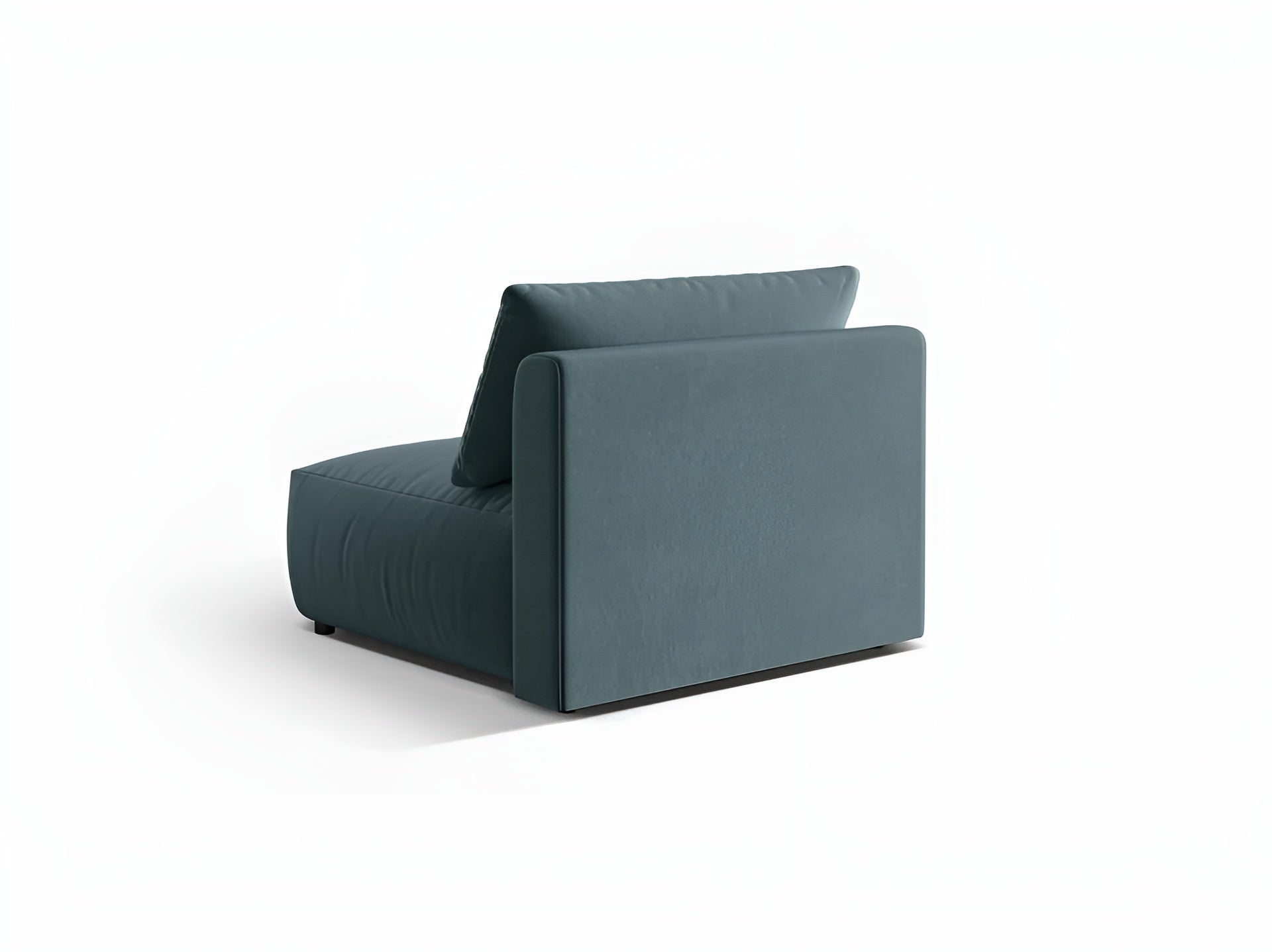 Samt-Modulsessel CHRIS - breites mittleres Element in Hellblau