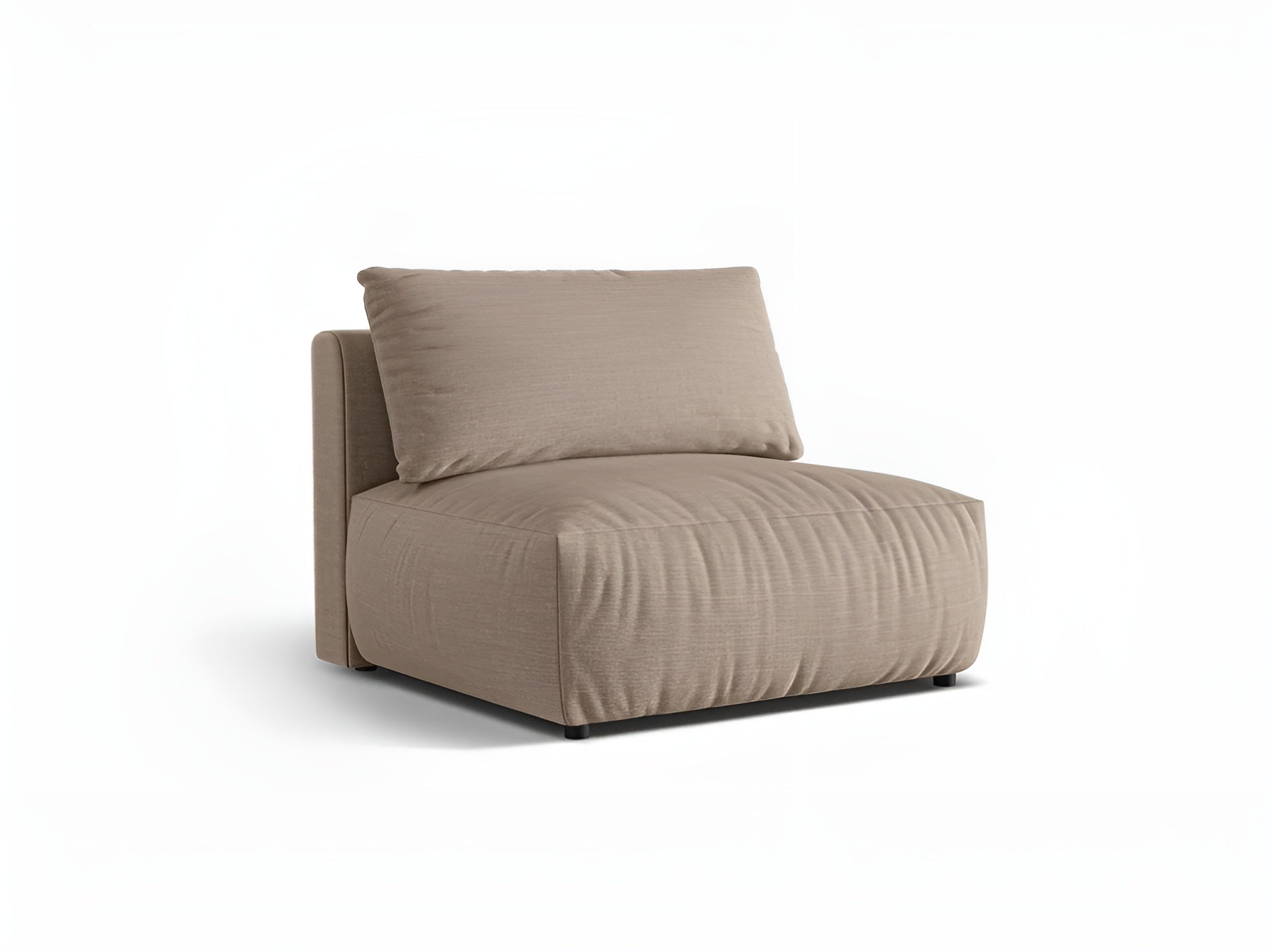 CHRIS Modular Sofa - Wide Central Element in Sand Chenille