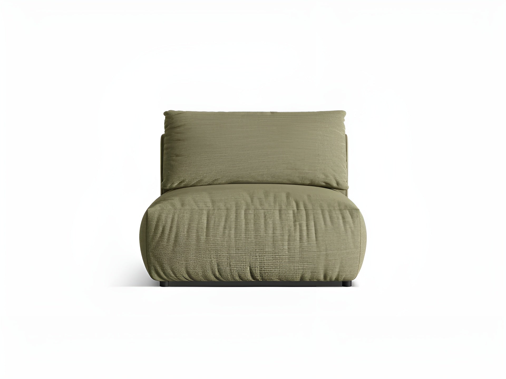 Modulares Sofa CHRIS - breites mittleres Element in grünem Chenille