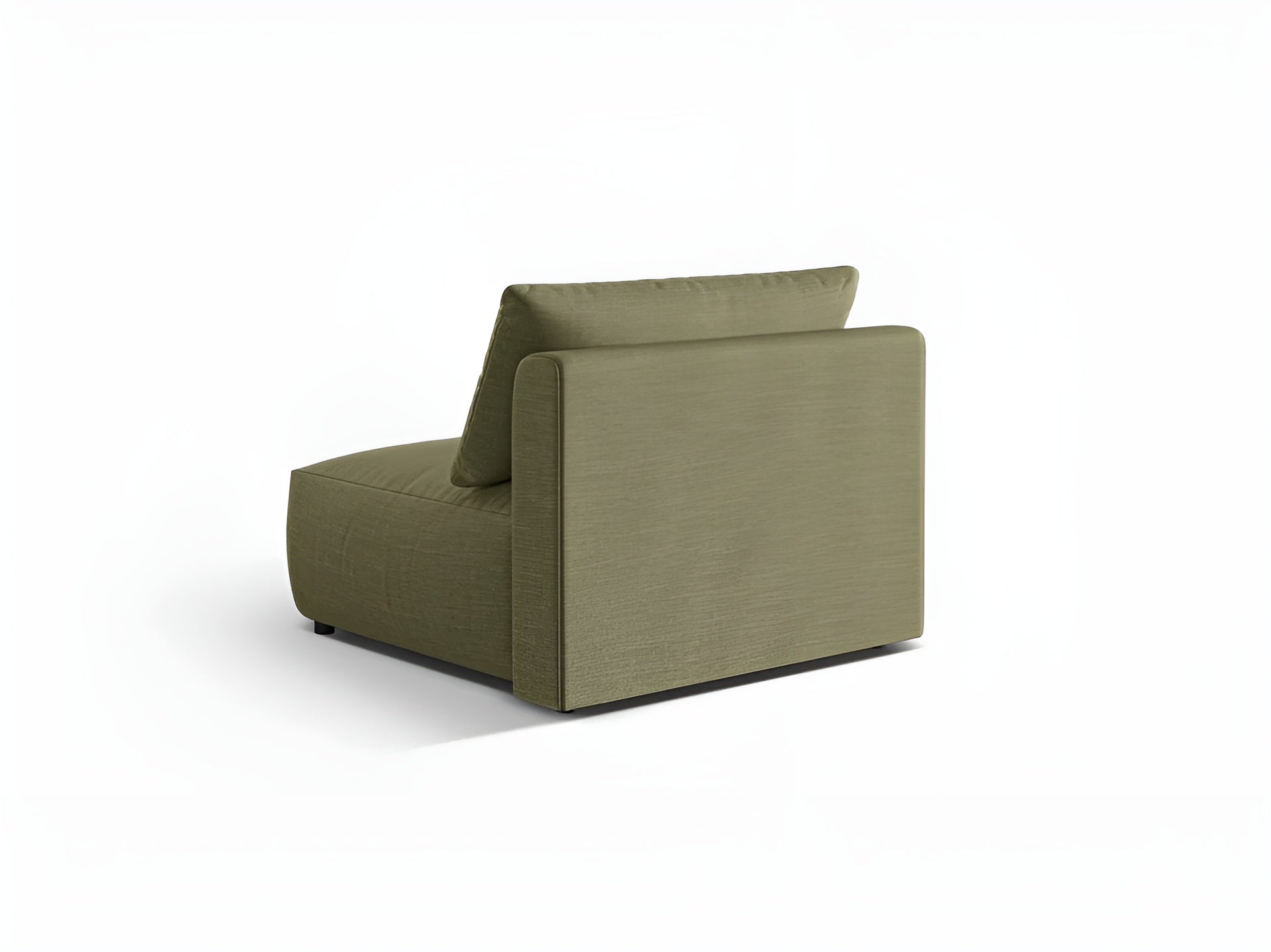 Modulares Sofa CHRIS - breites mittleres Element in grünem Chenille