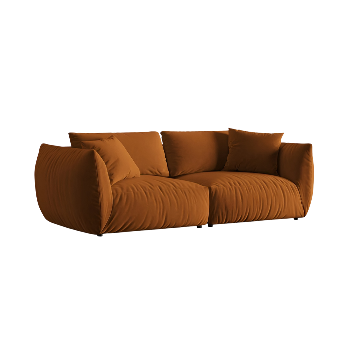 Sofa aus Samt für 4 Personen CHRIS terrakotta