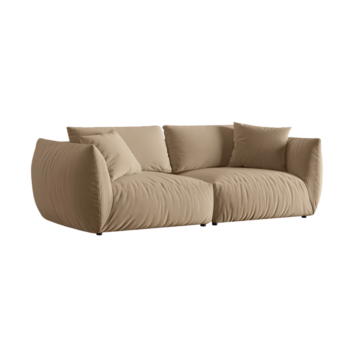 Sofa aus Samt für 4 Personen CHRIS sandfarben