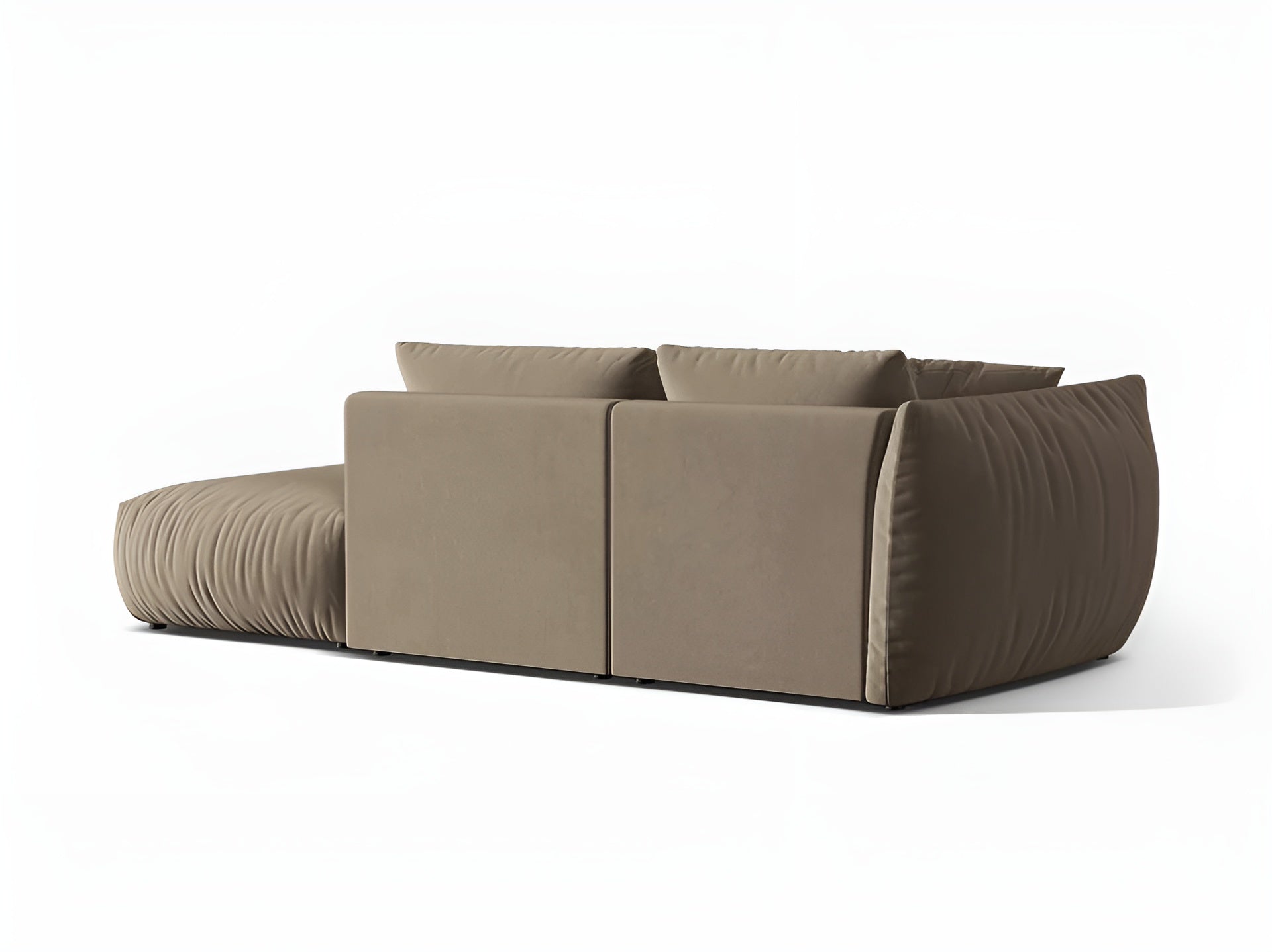 Modulares Samtsofa für 3 Personen, rechtsseitig CHRIS in hellbraun