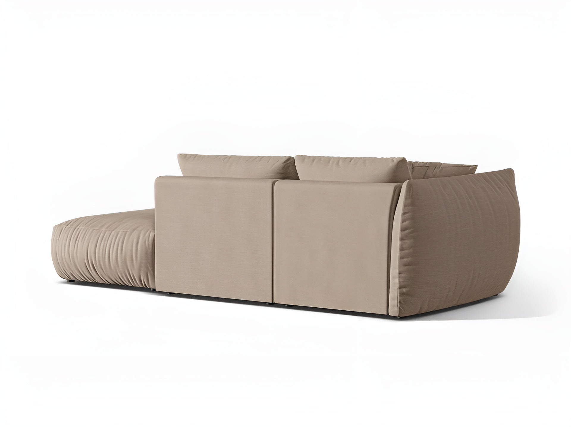 Modulares 3-Sitzer-Sofa rechts CHRIS sandfarbener Chenille