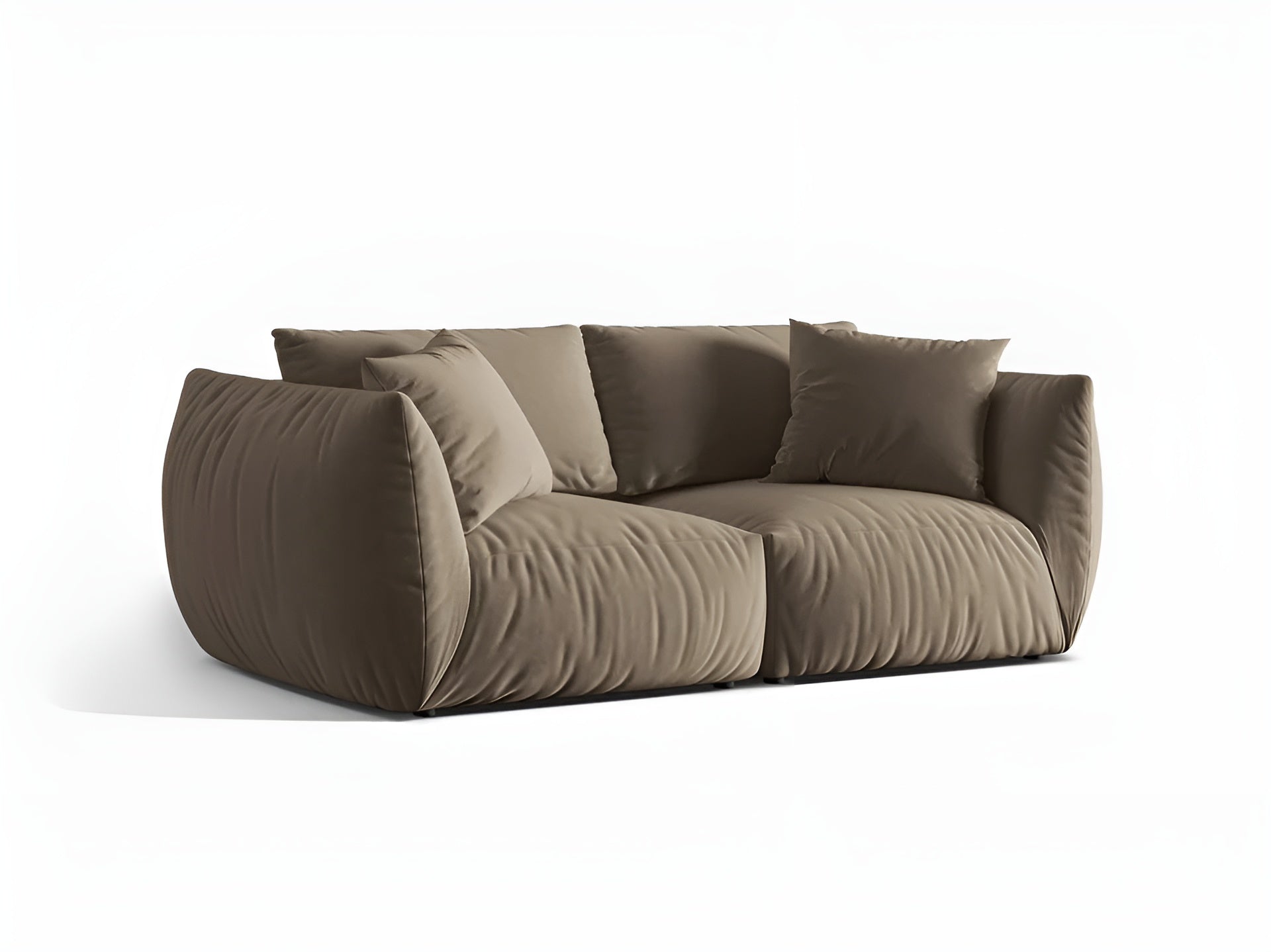 Sofa aus Samt 3-sitzig CHRIS hellbraun