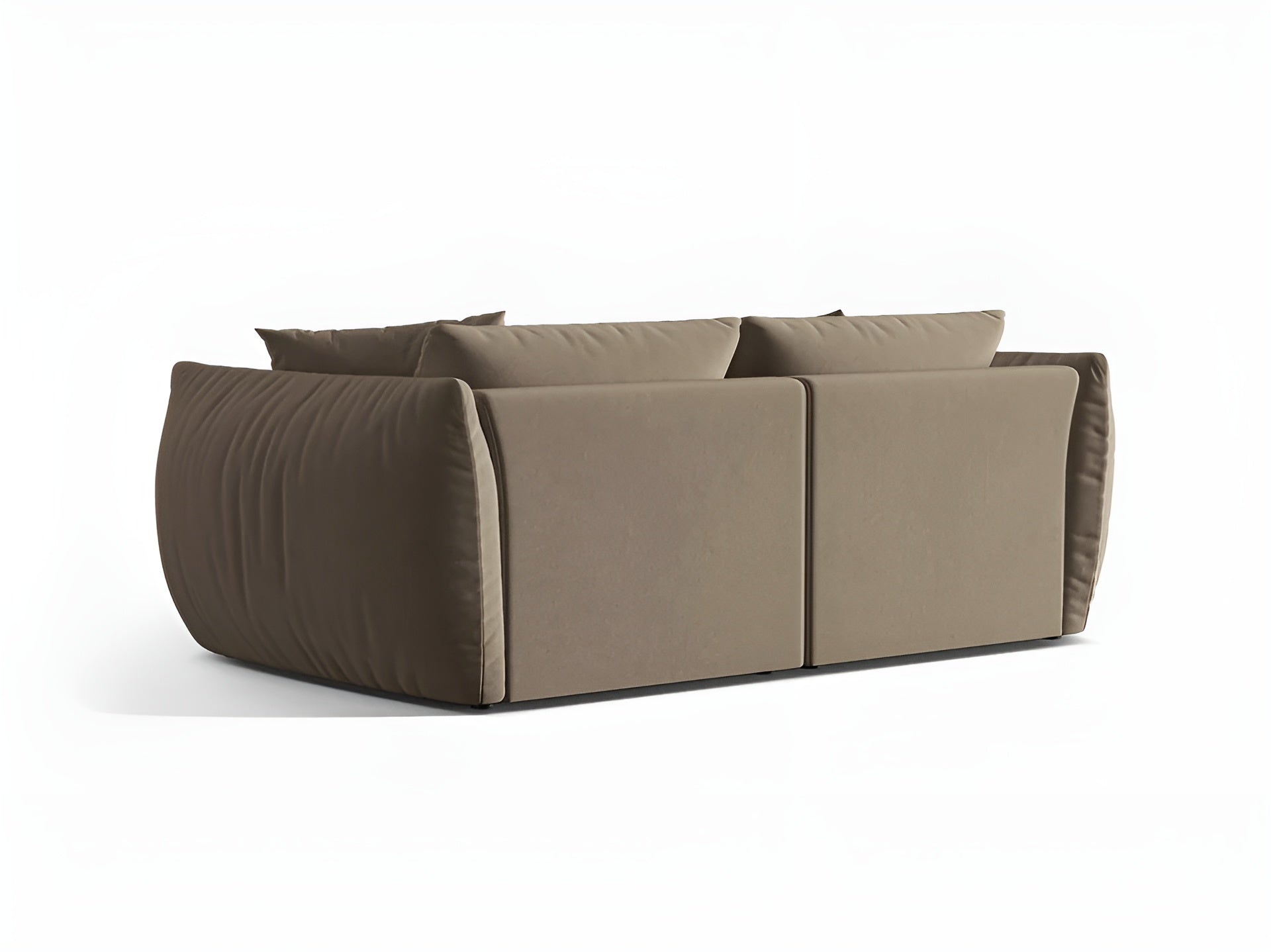 Sofa aus Samt 3-sitzig CHRIS hellbraun