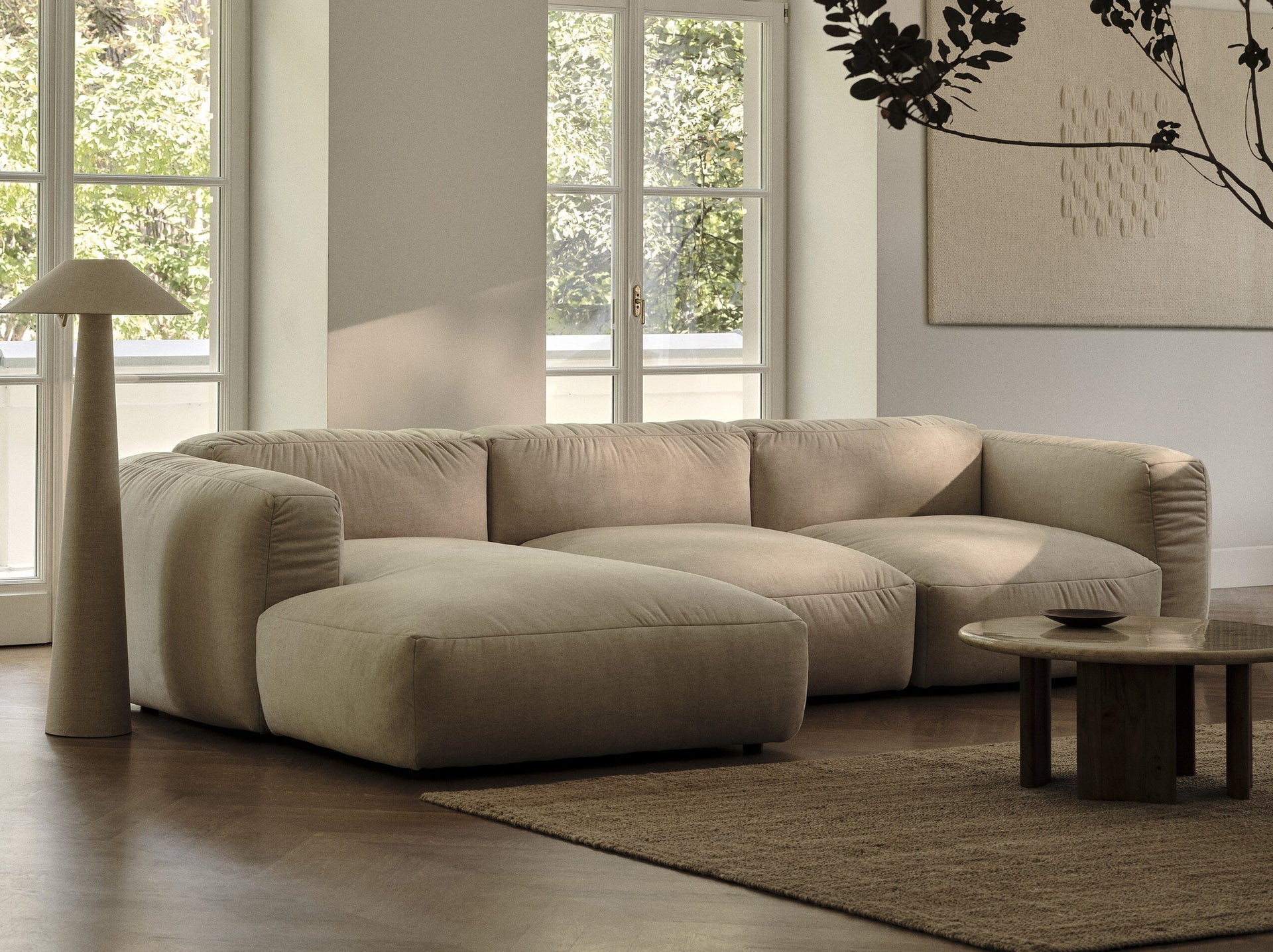 Martin 4-person sofa dark beige