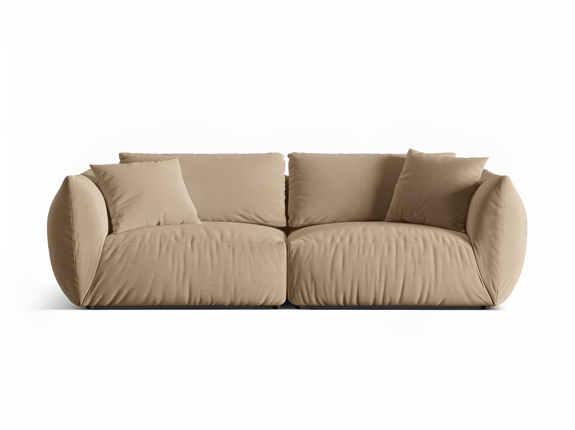 Sofa aus Samt für 4 Personen CHRIS sandfarben