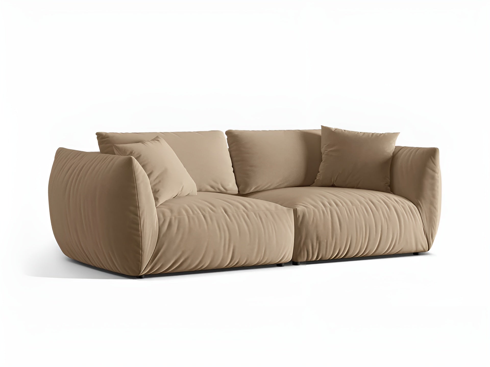 Sofa aus Samt für 4 Personen CHRIS sandfarben