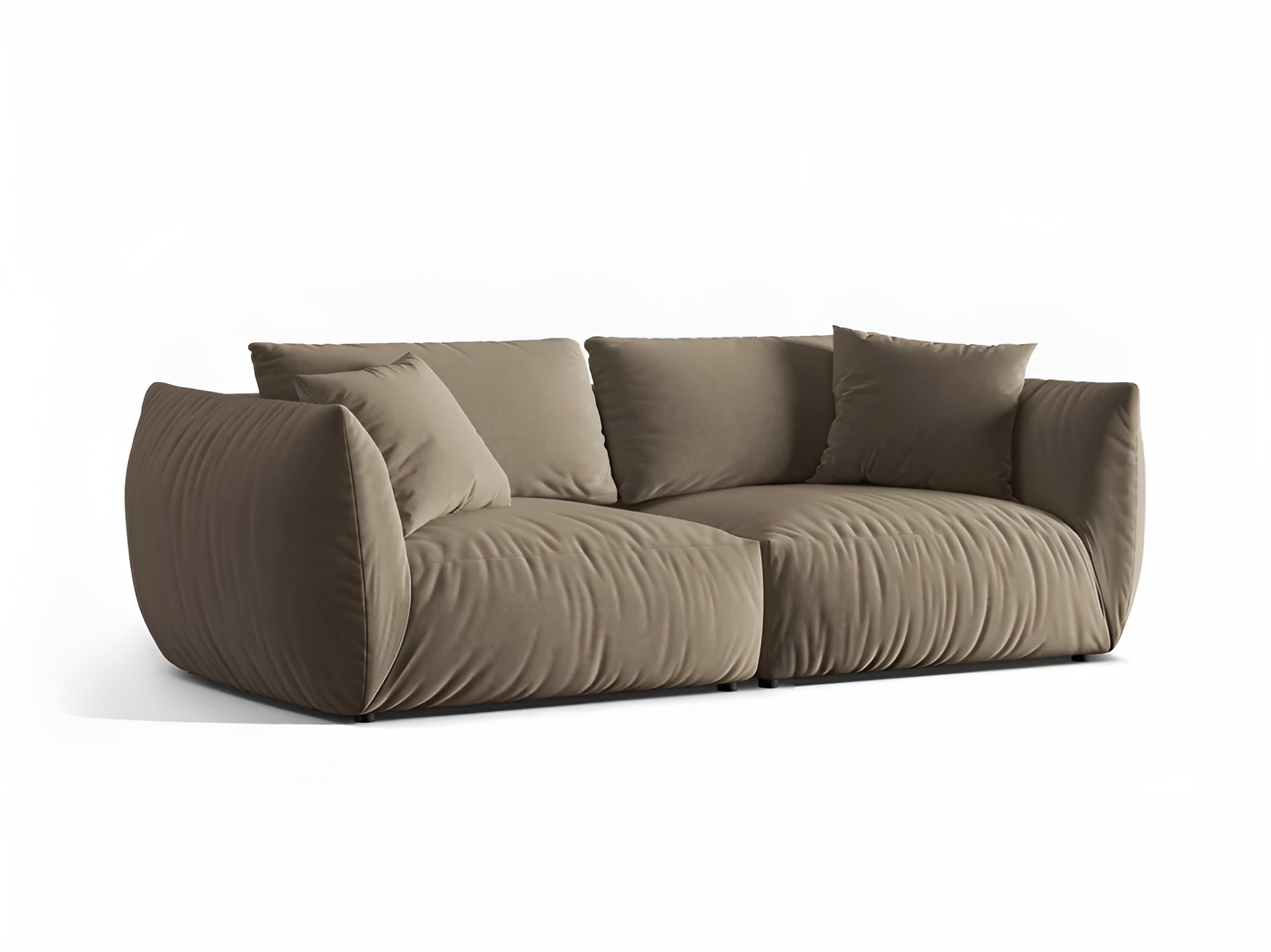 Sofa aus Samt für 4 Personen CHRIS hellbraun