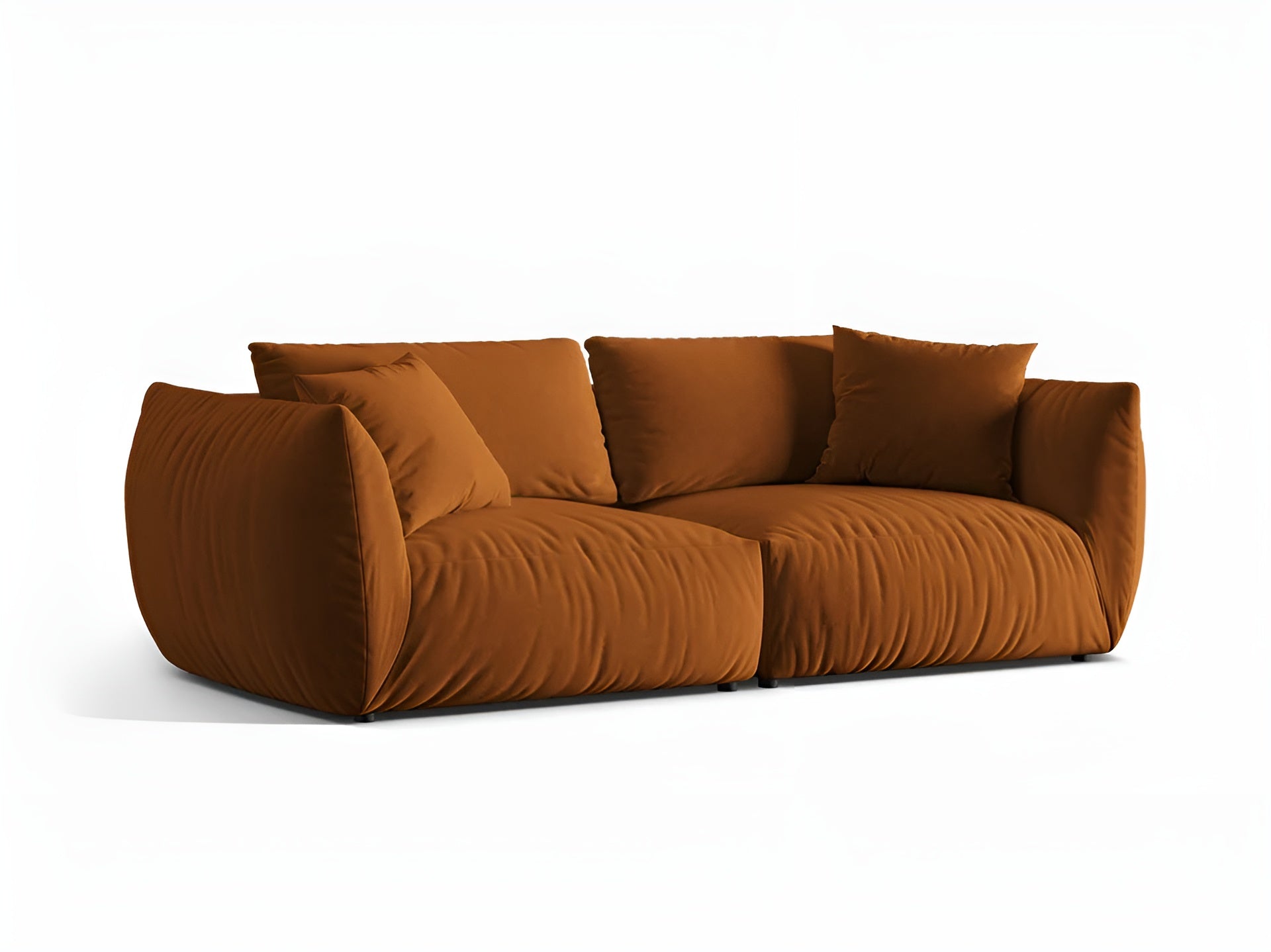 Sofa aus Samt für 4 Personen CHRIS terrakotta