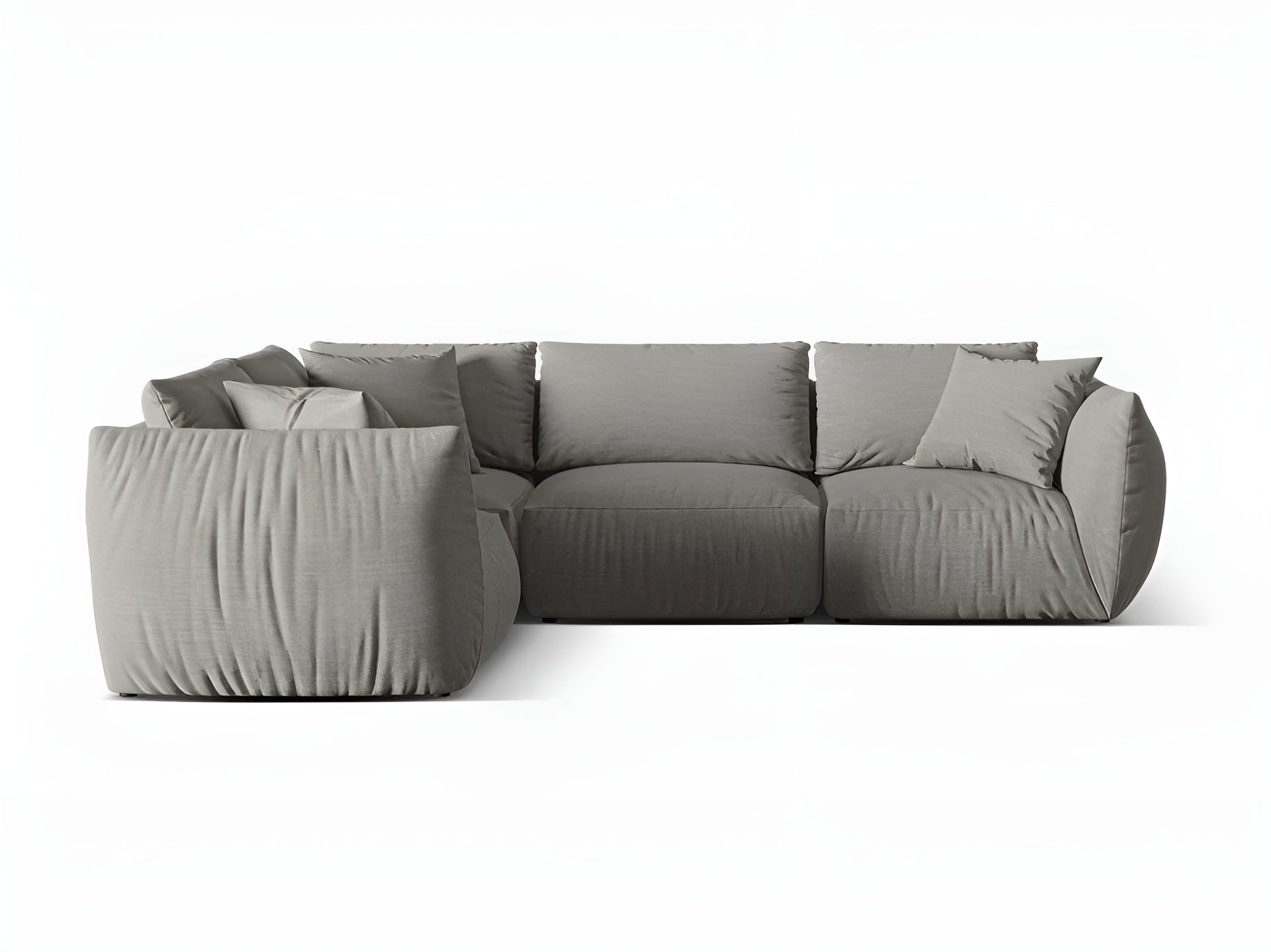 Left-facing 4-seater corner sofa CHRIS gray chenille