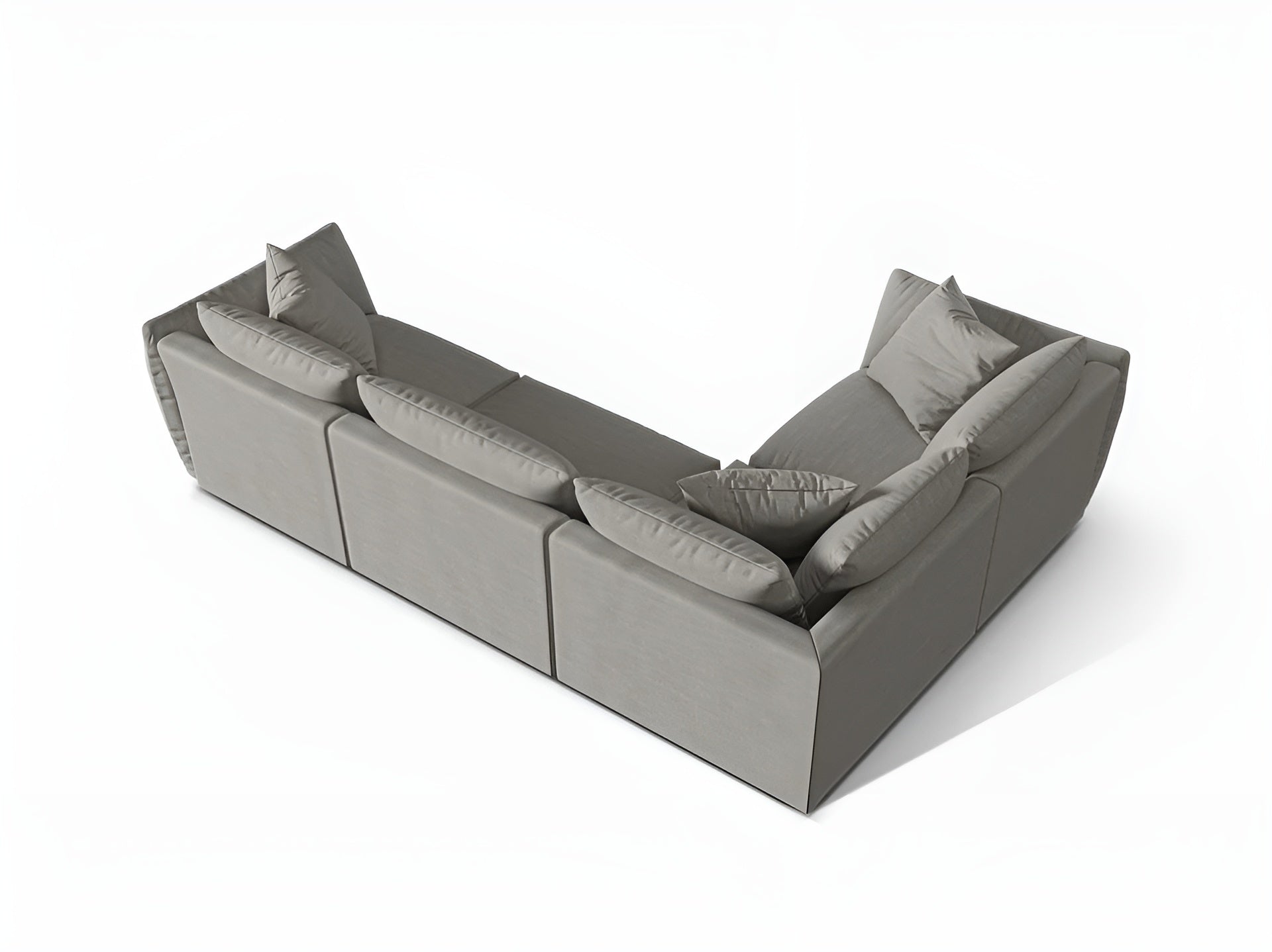 Left-facing 4-seater corner sofa CHRIS gray chenille