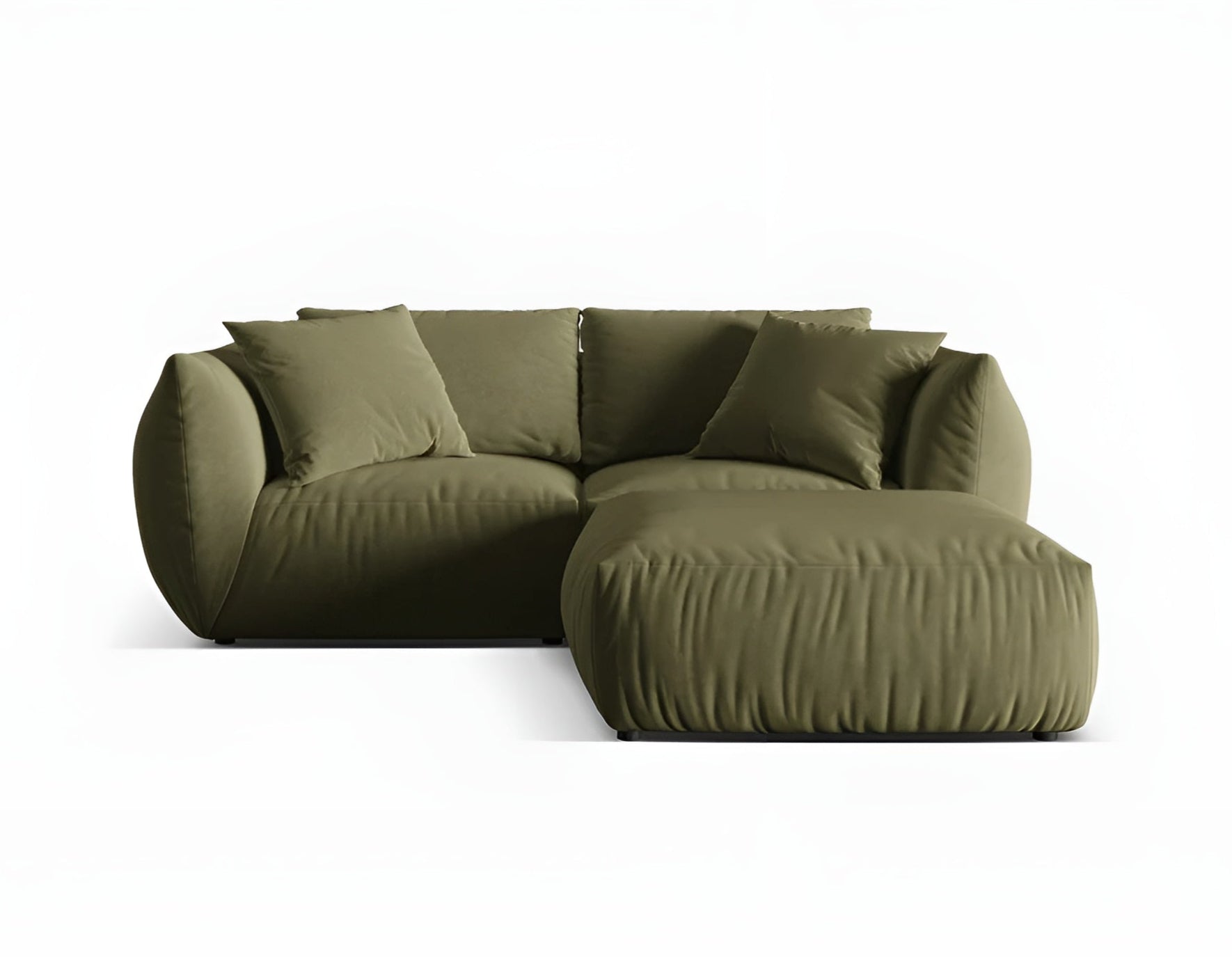 Left-facing velvet corner sofa CHRIS light green