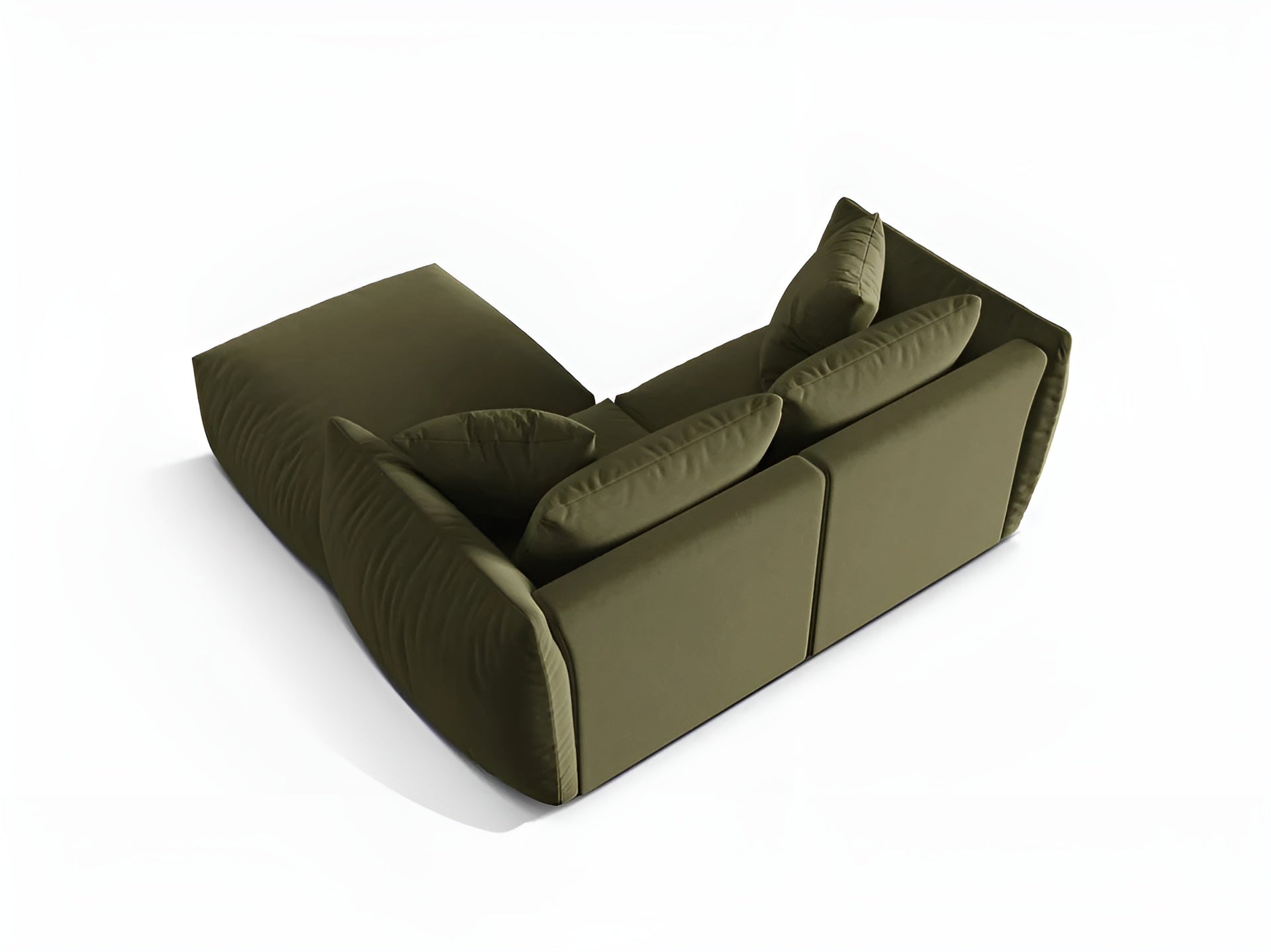 Left-facing velvet corner sofa CHRIS light green
