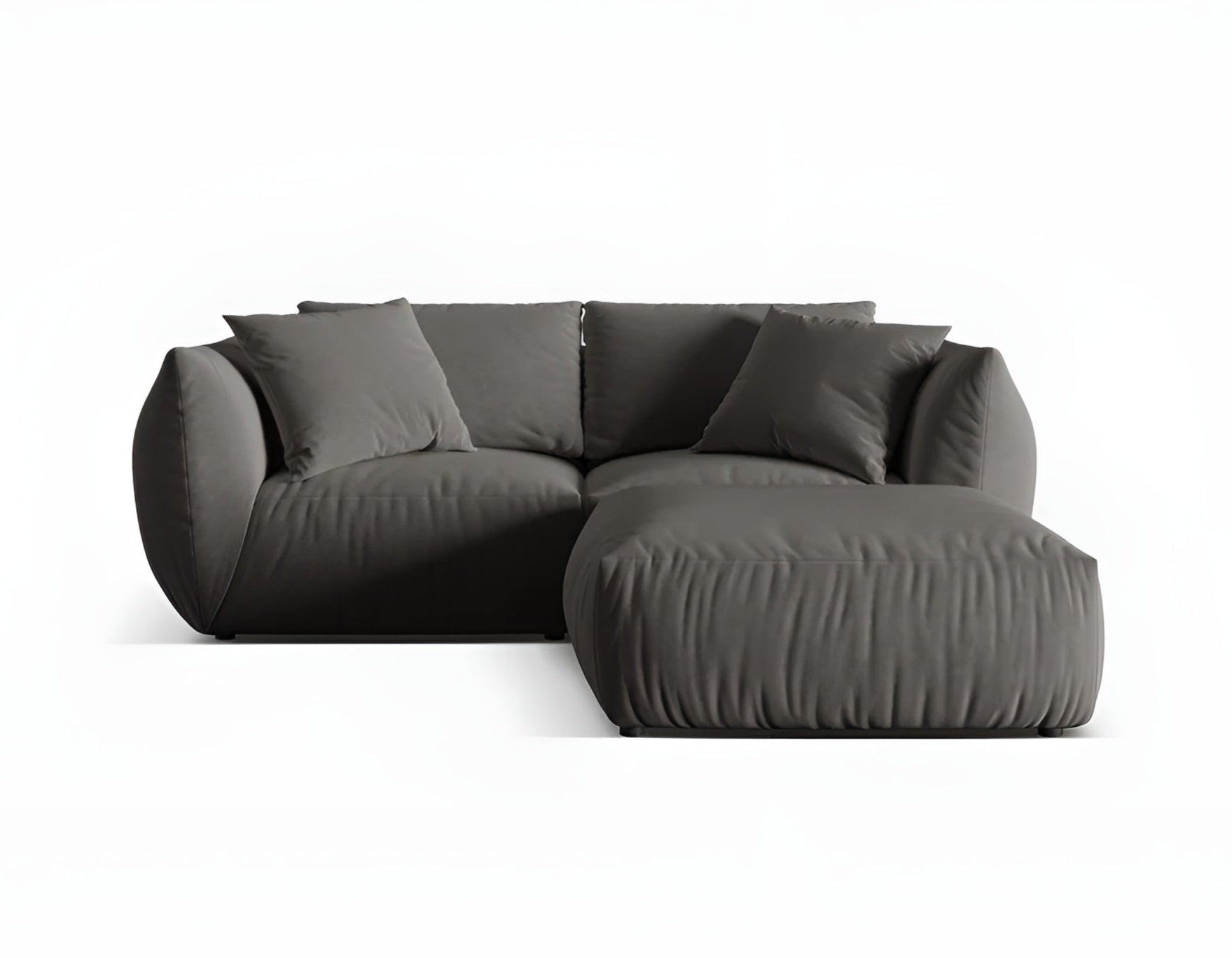 Samt-Ecksofa links CHRIS dunkelgrau