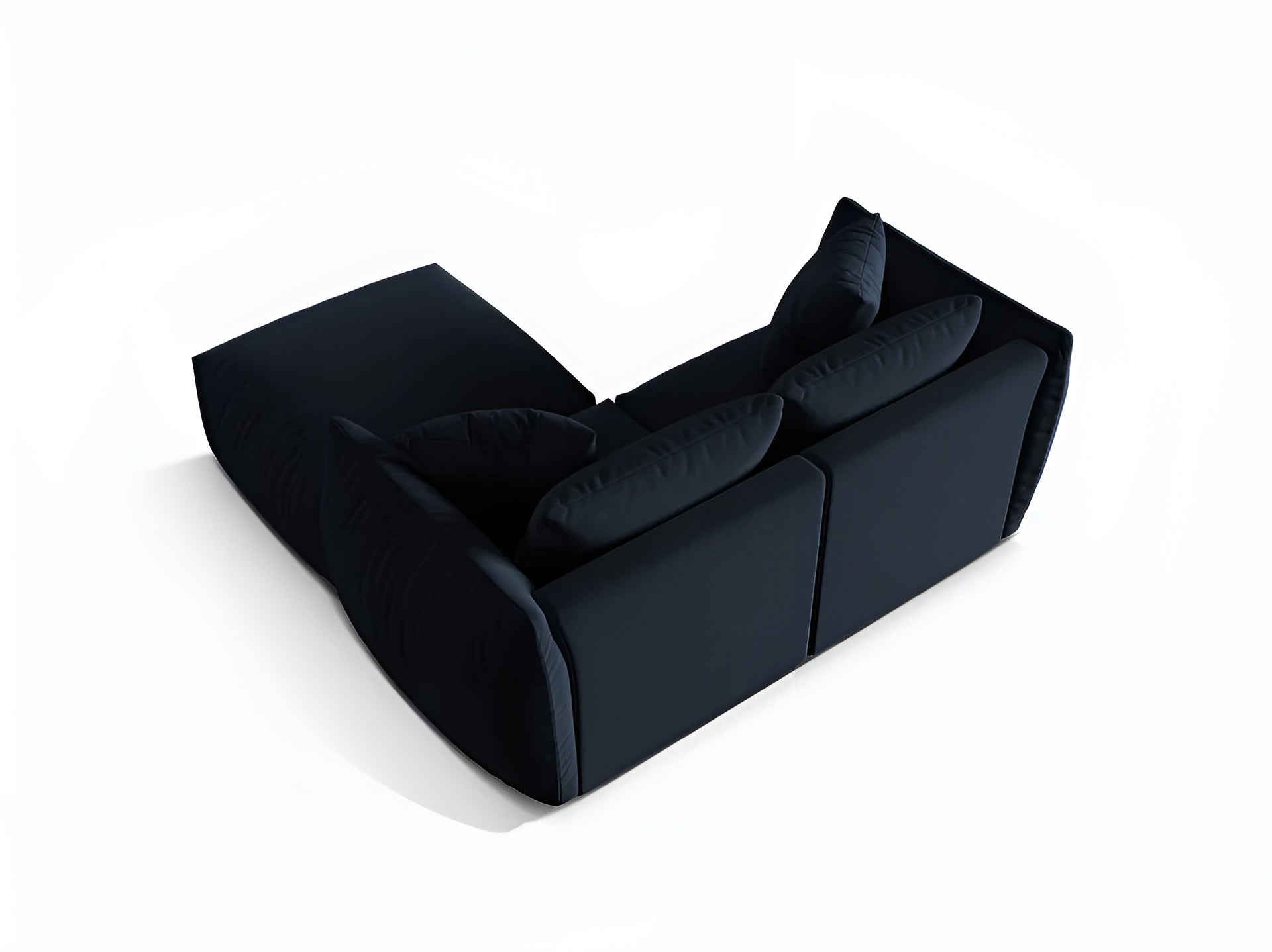 Left-facing velvet corner sofa CHRIS royal blue