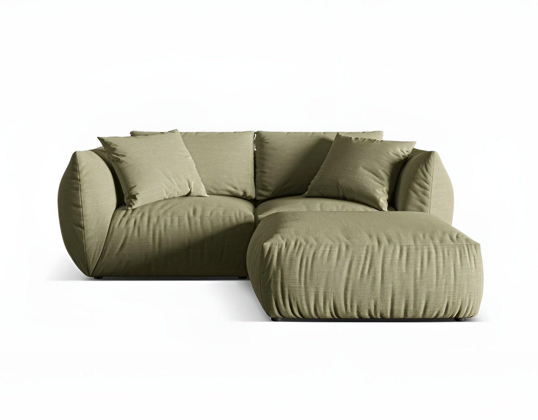 Left-sided corner sofa CHRIS light green chenille