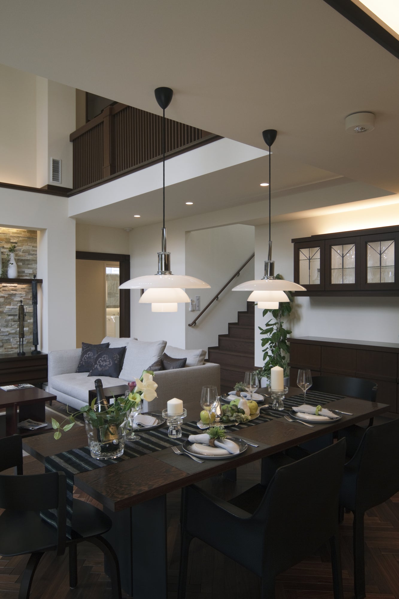 PH 4½-4 White Pendant Lamp with Chrome Finish