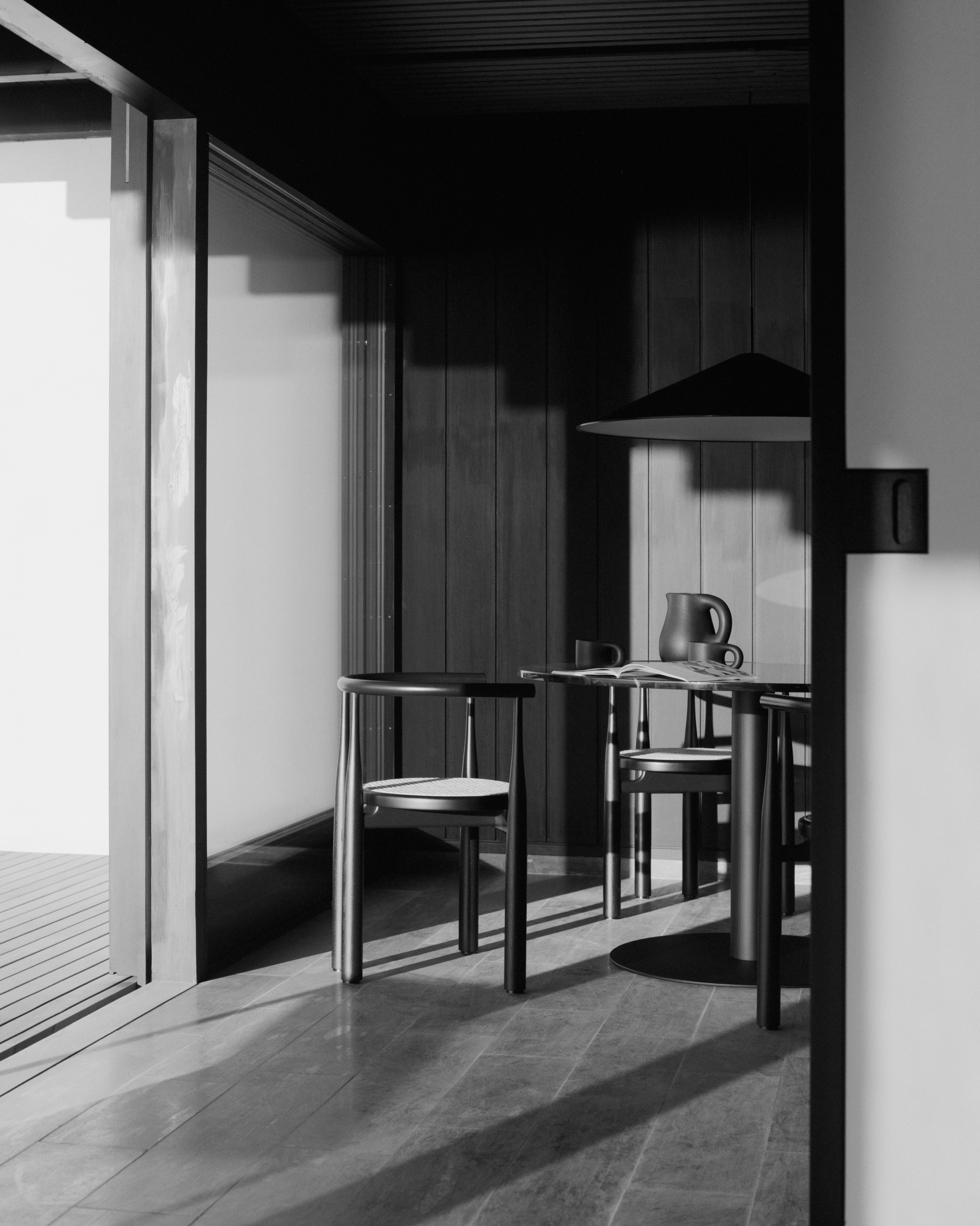 Round Bar Table FLORENCE Black Marble with Black Base