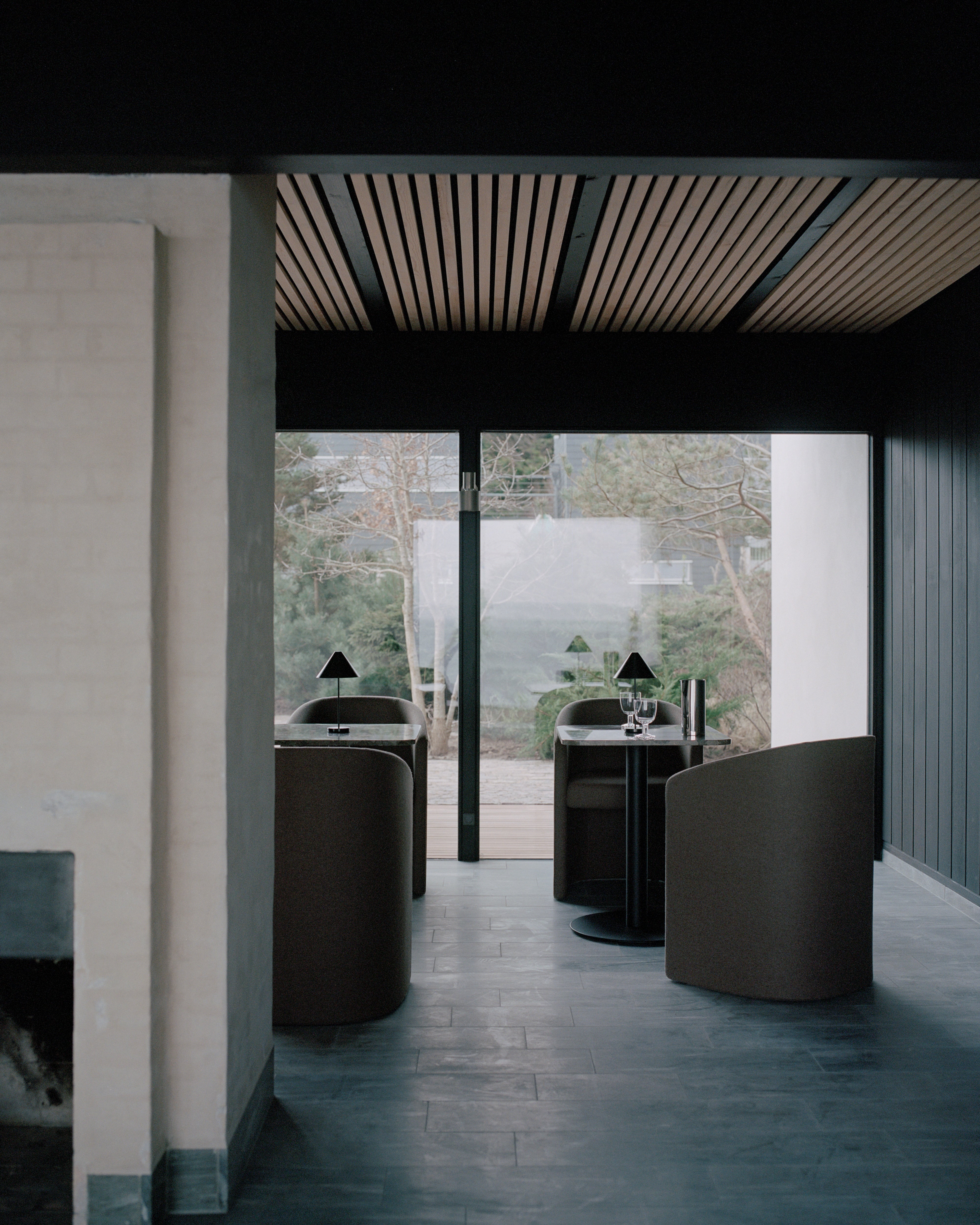 FLORENCE Black Marble Bar Table with Black Base