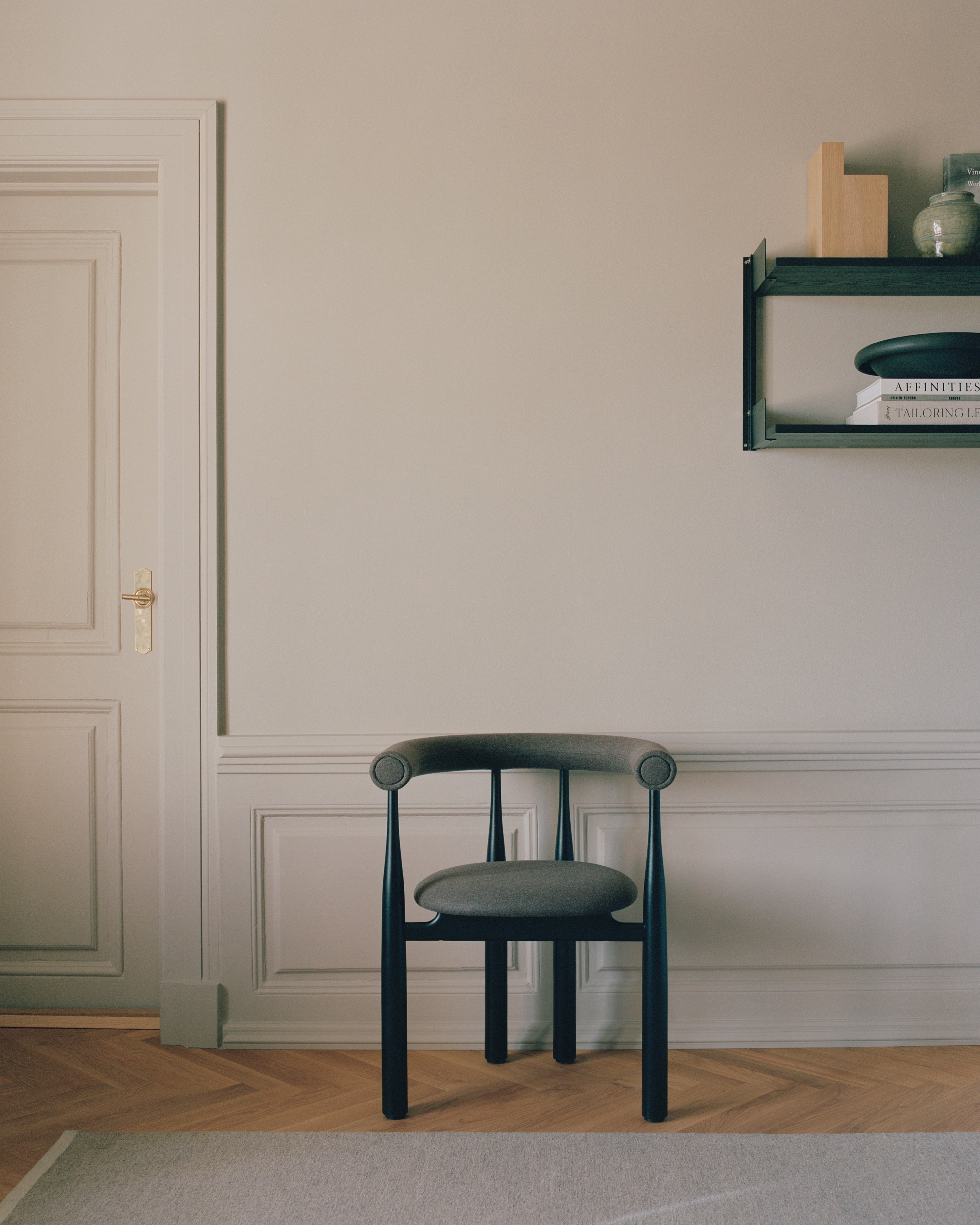 BUKOWSKI FULLY upholstered chair with a black beech base