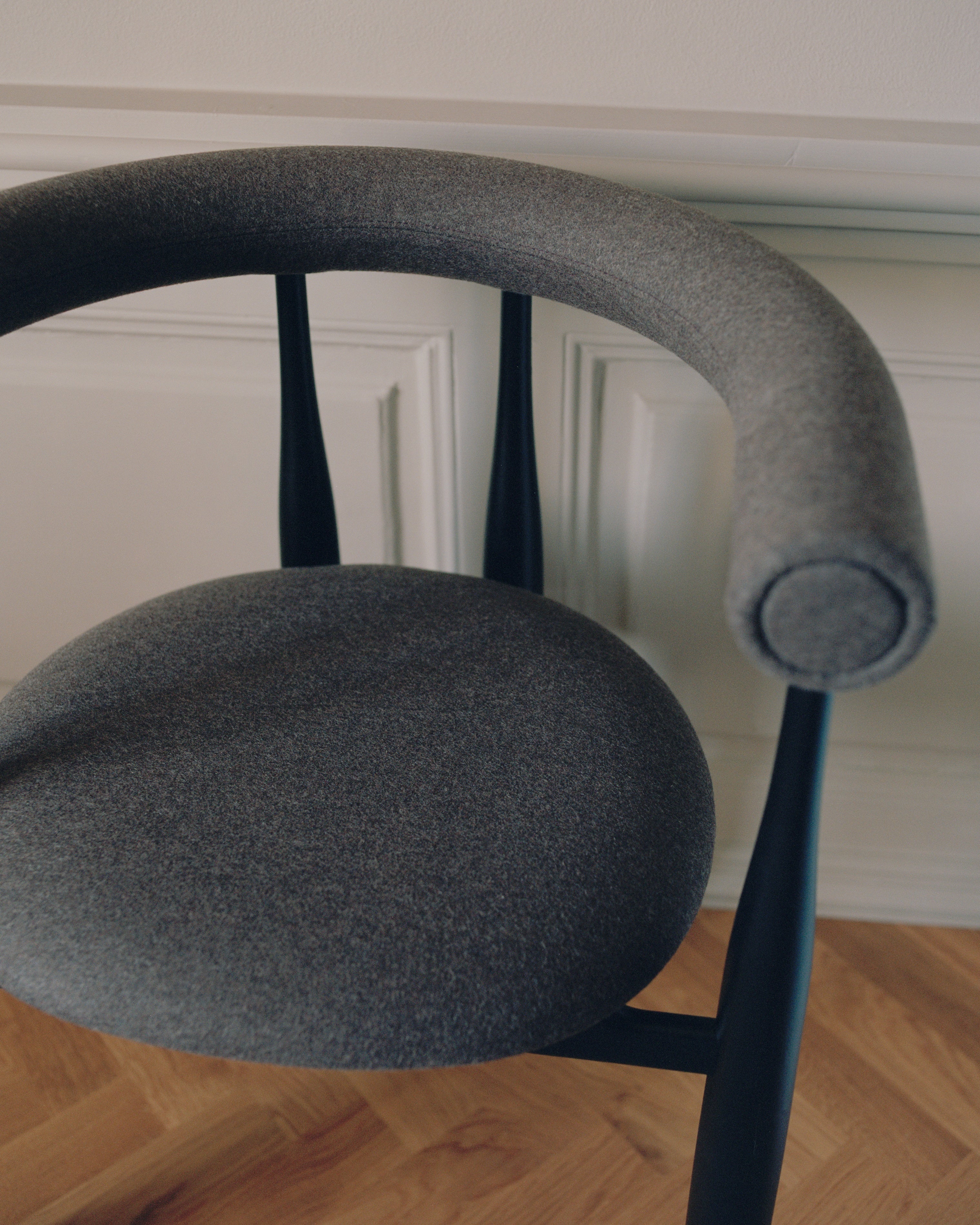 BUKOWSKI FULLY upholstered chair with a black beech base