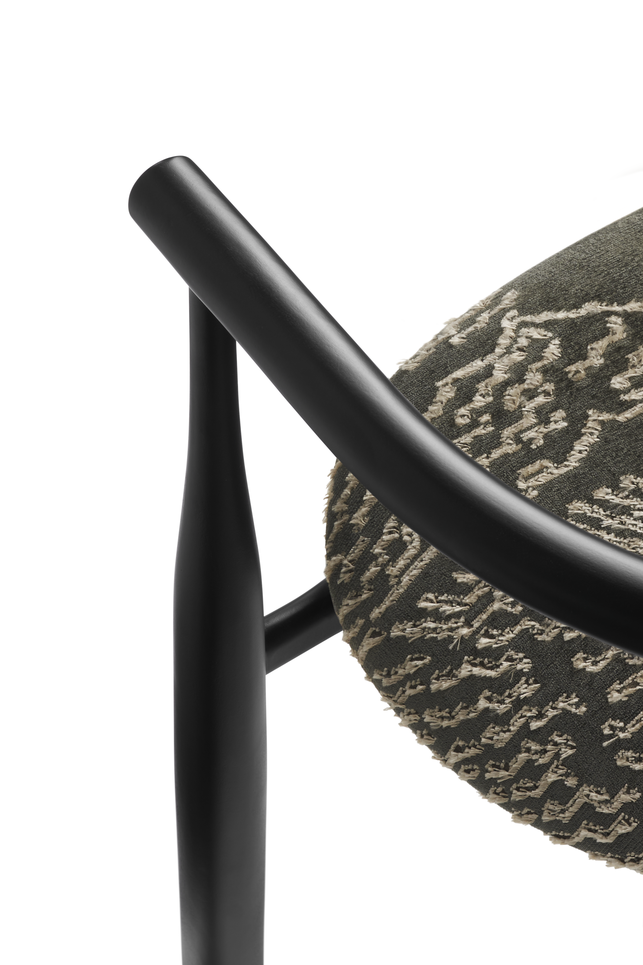 Bukowski chair upholstered with a black beech base