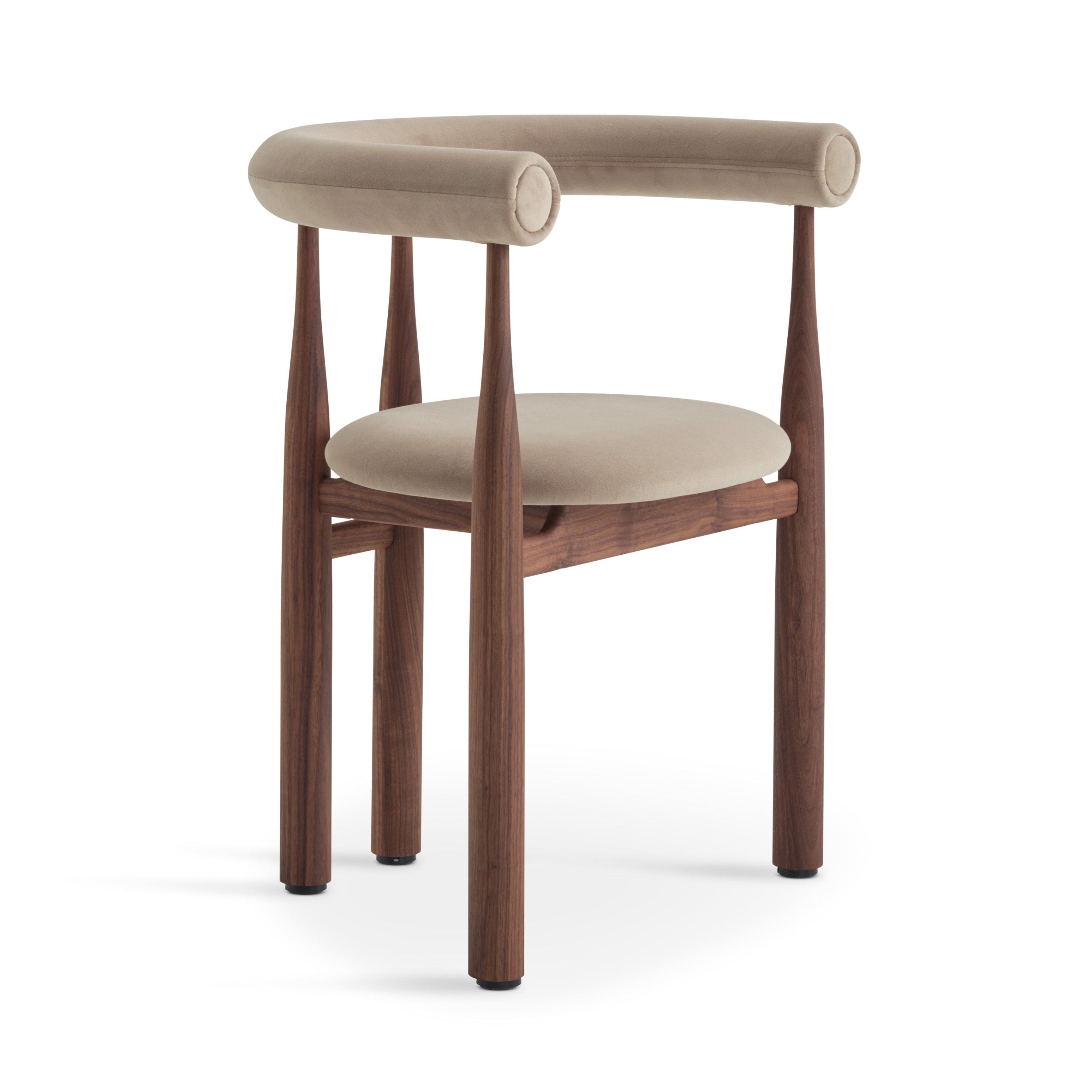 BUKOWSKI FULLY upholstered chair with walnut base