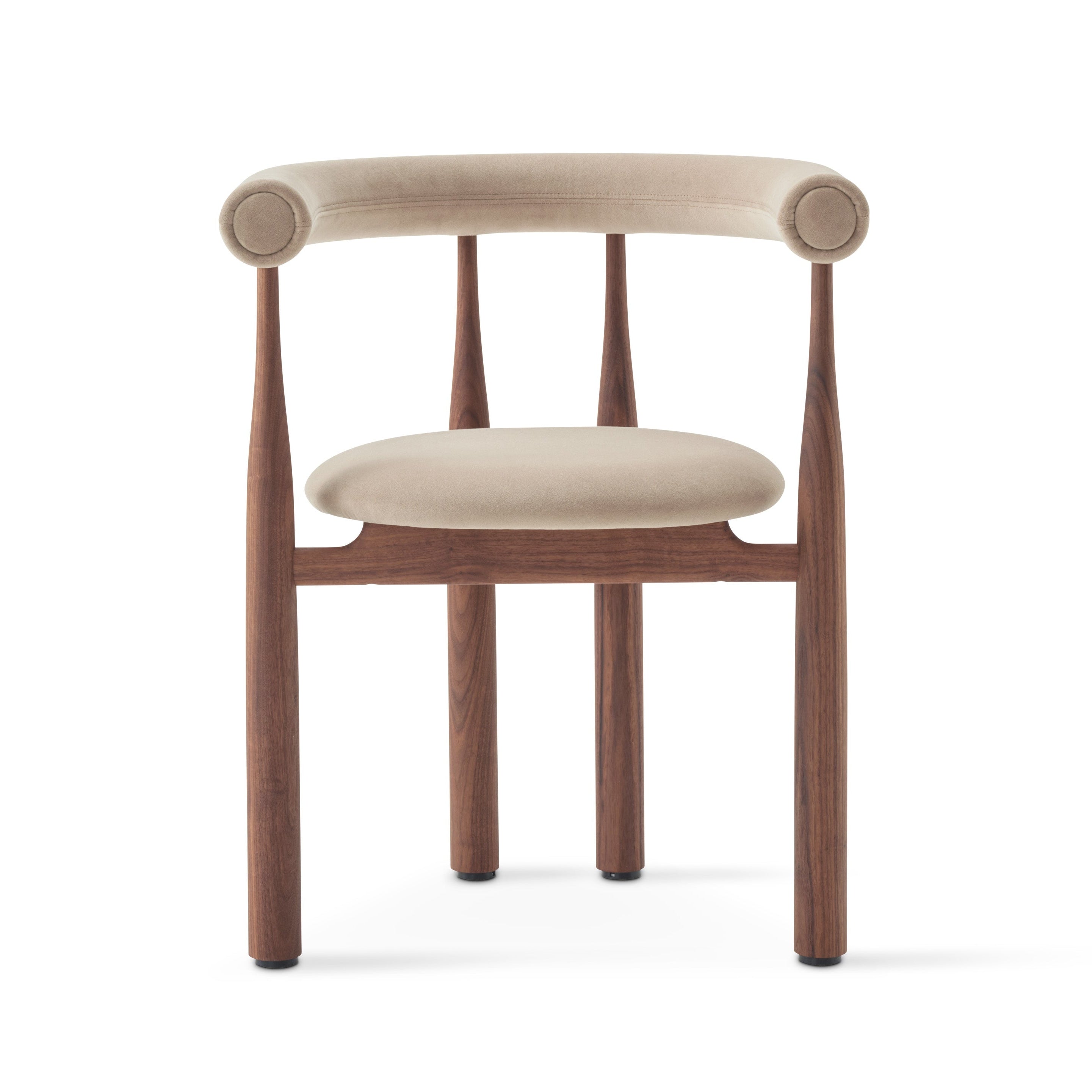 BUKOWSKI FULLY upholstered chair with walnut base