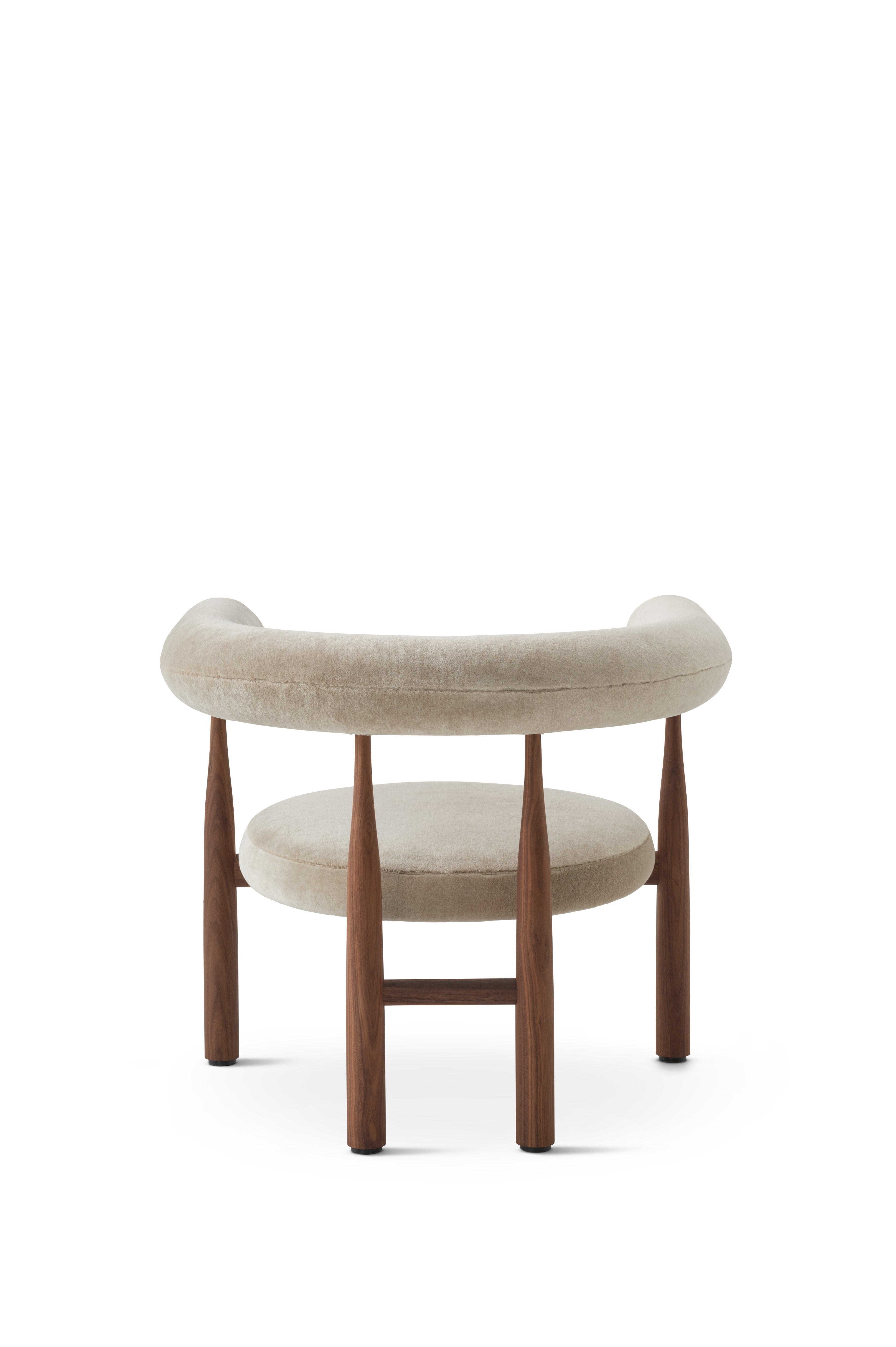 BUKOWSKI upholstered armchair with walnut base