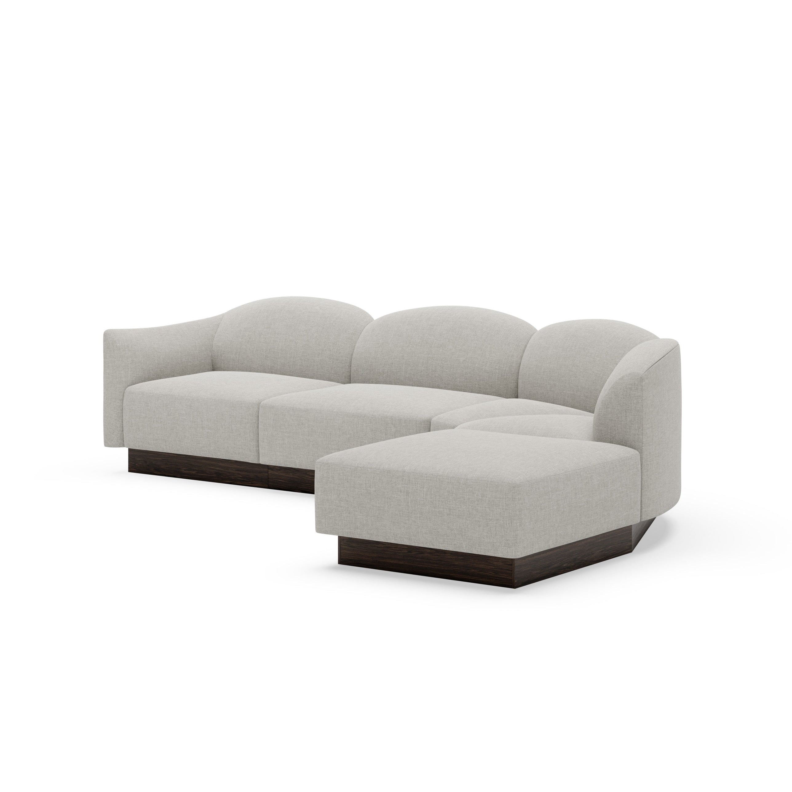 Customizable Right-Side Semi-Round Modular Corner Sofa SHORE