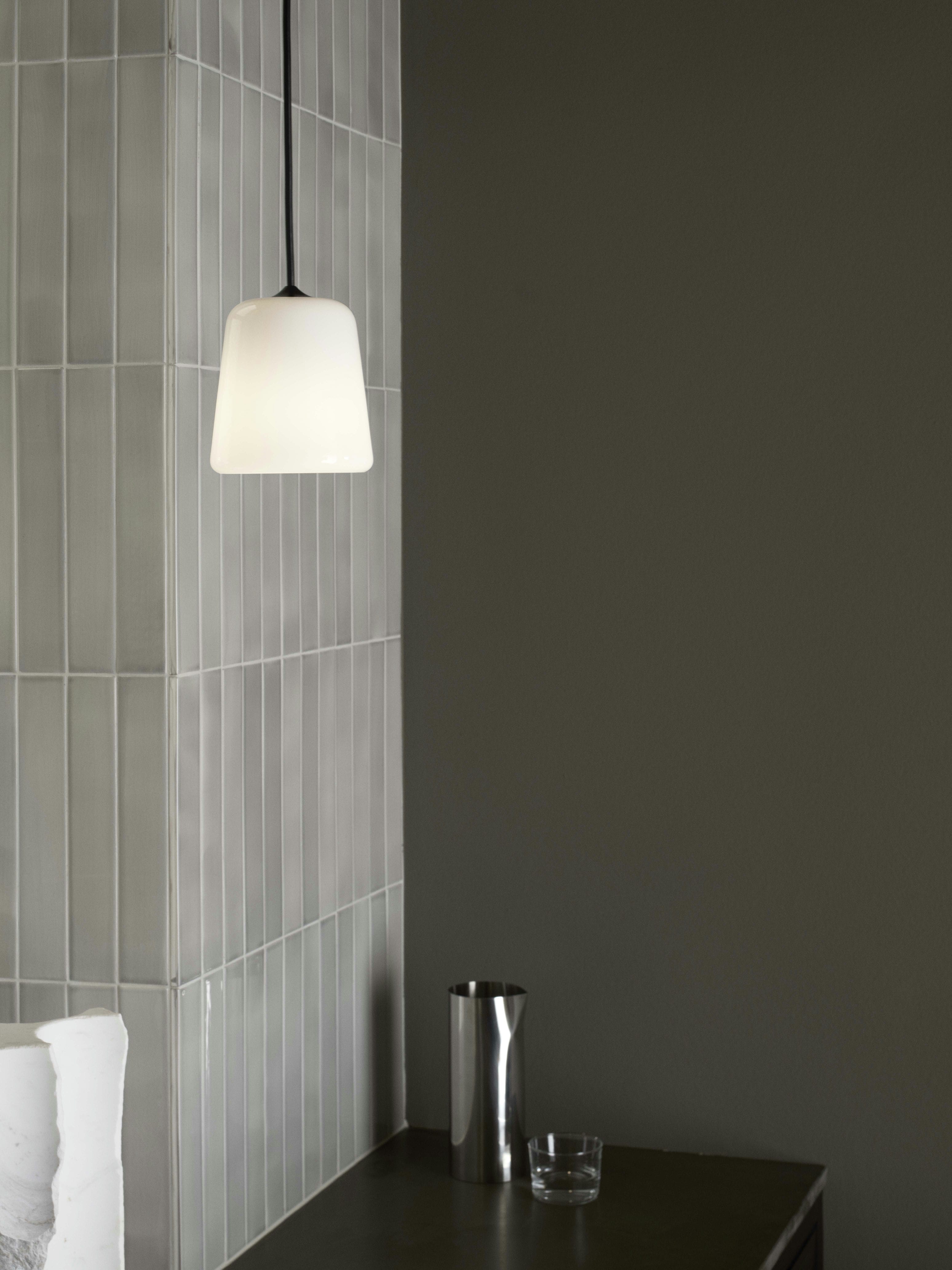 Hanging lamp white iridescent material