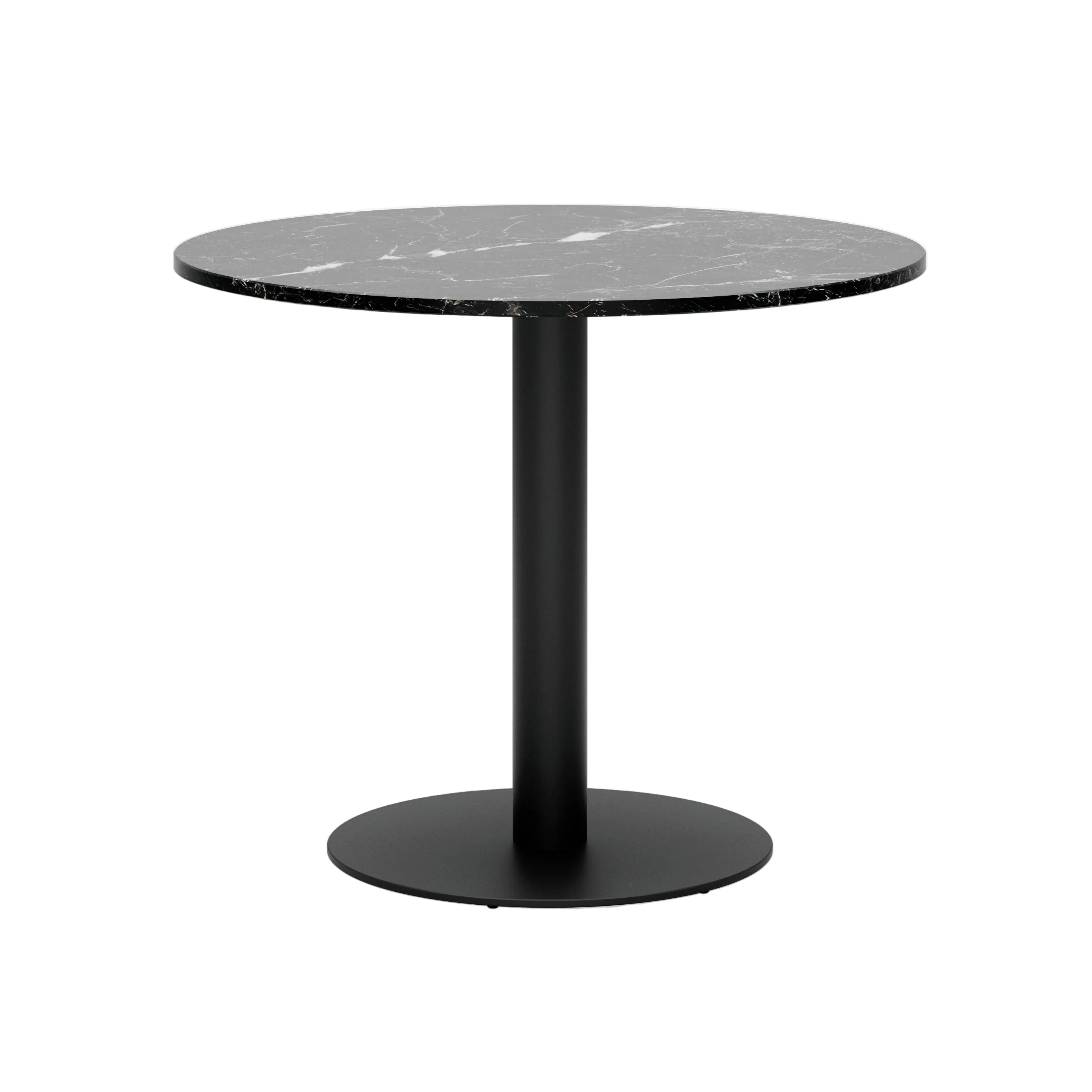 Round Bar Table FLORENCE Black Marble with Black Base