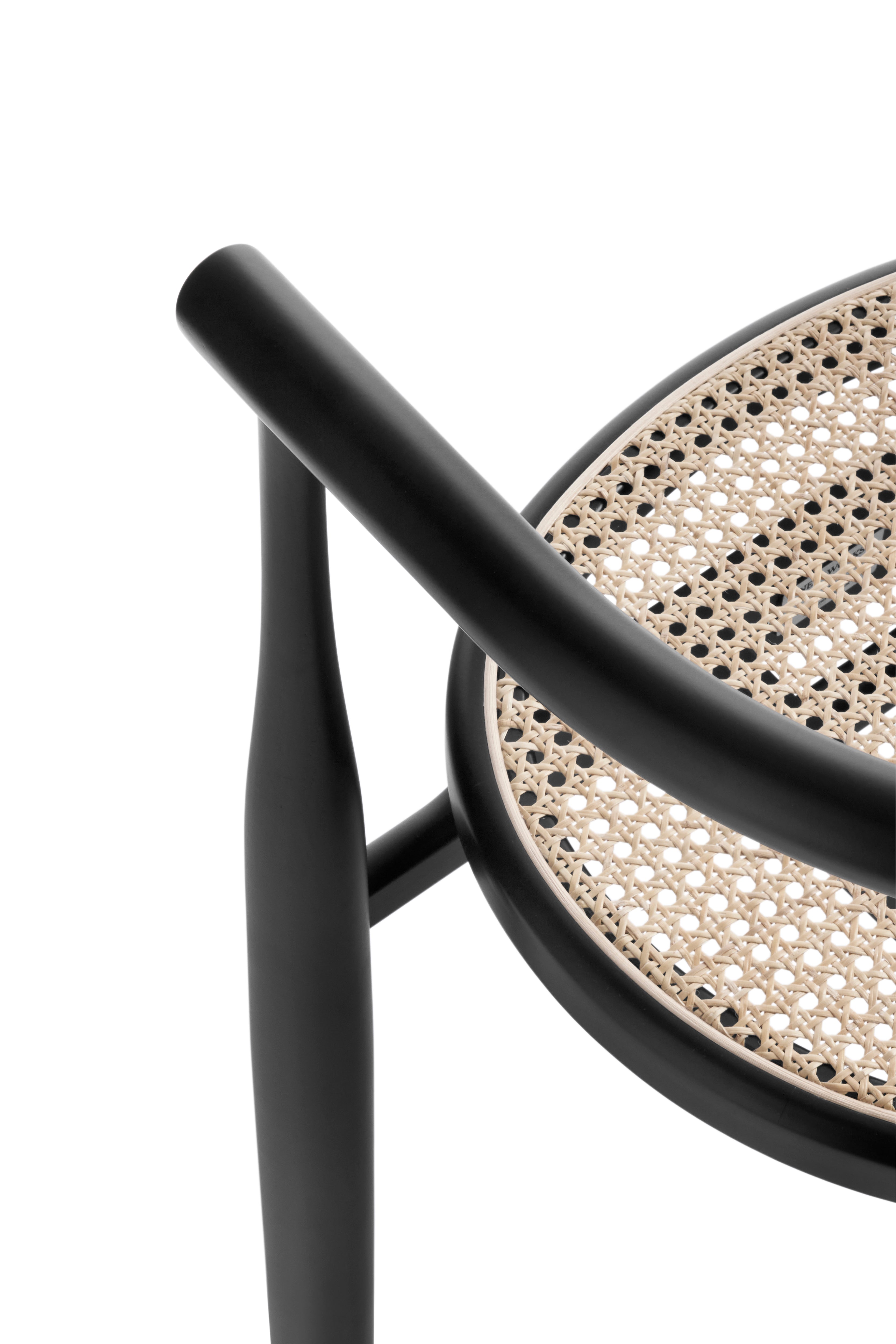 Bukowski chair braided seat with a black beech base