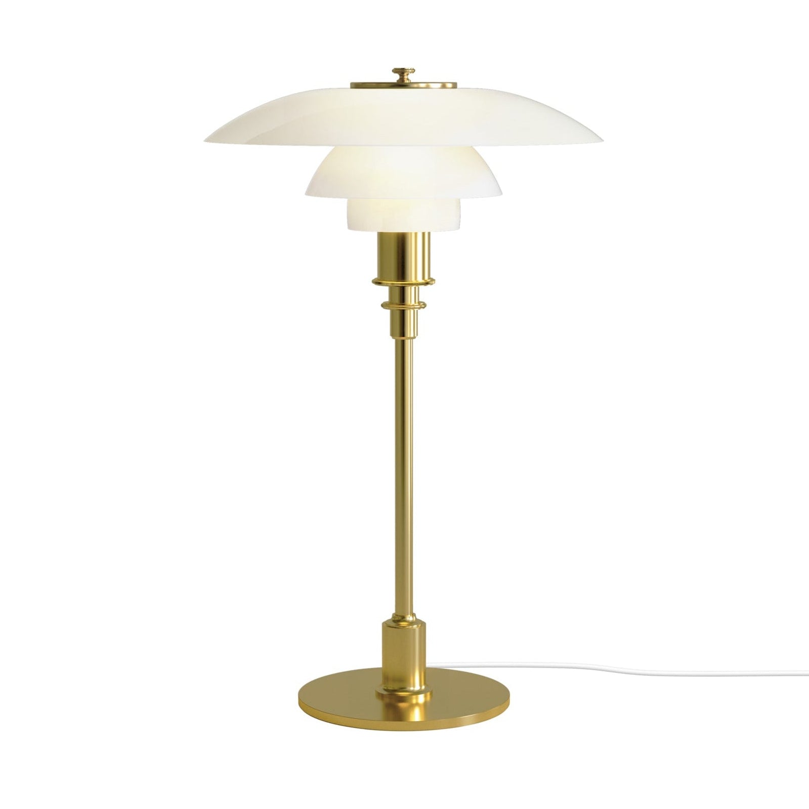 PH 3/2 table lamp white with brass base