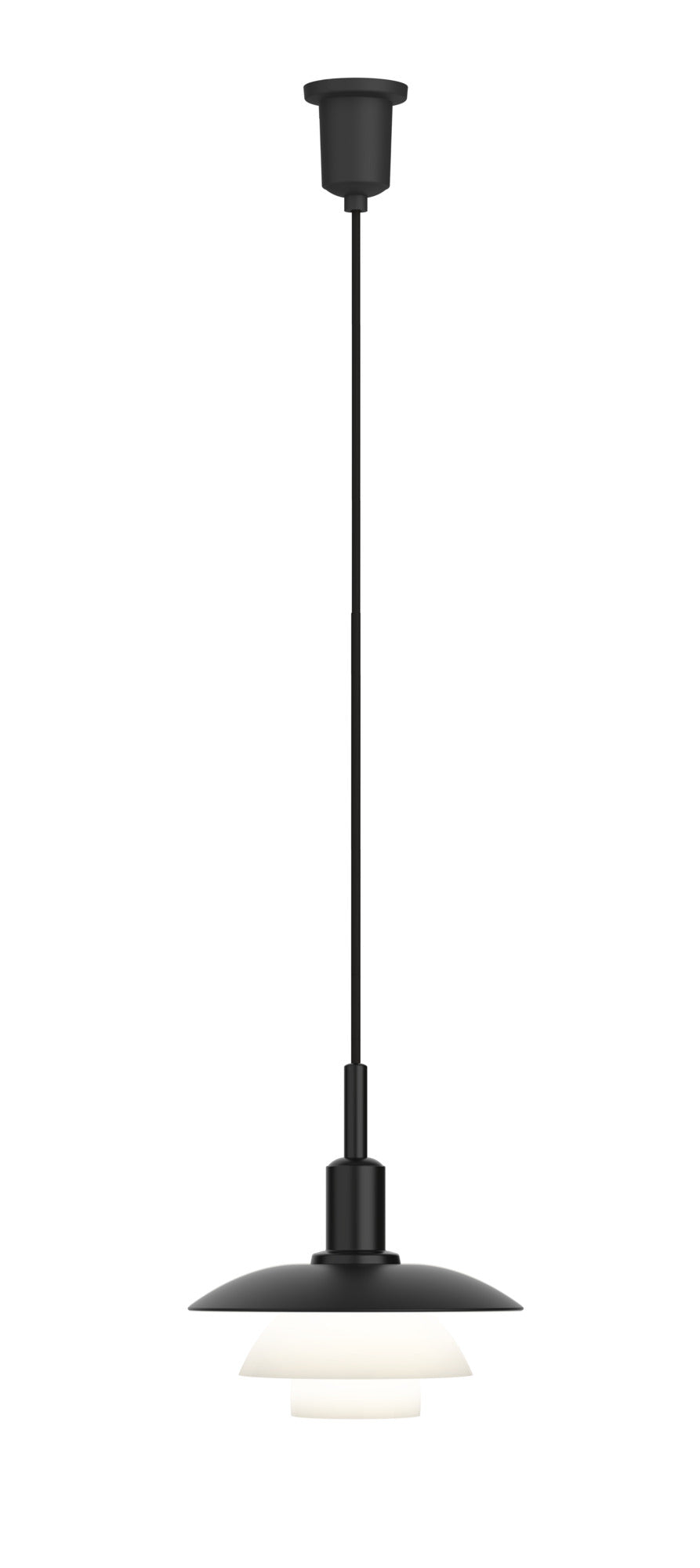 Pendelleuchte PH 3/3 weiß mit schwarzer matter Oberfläche