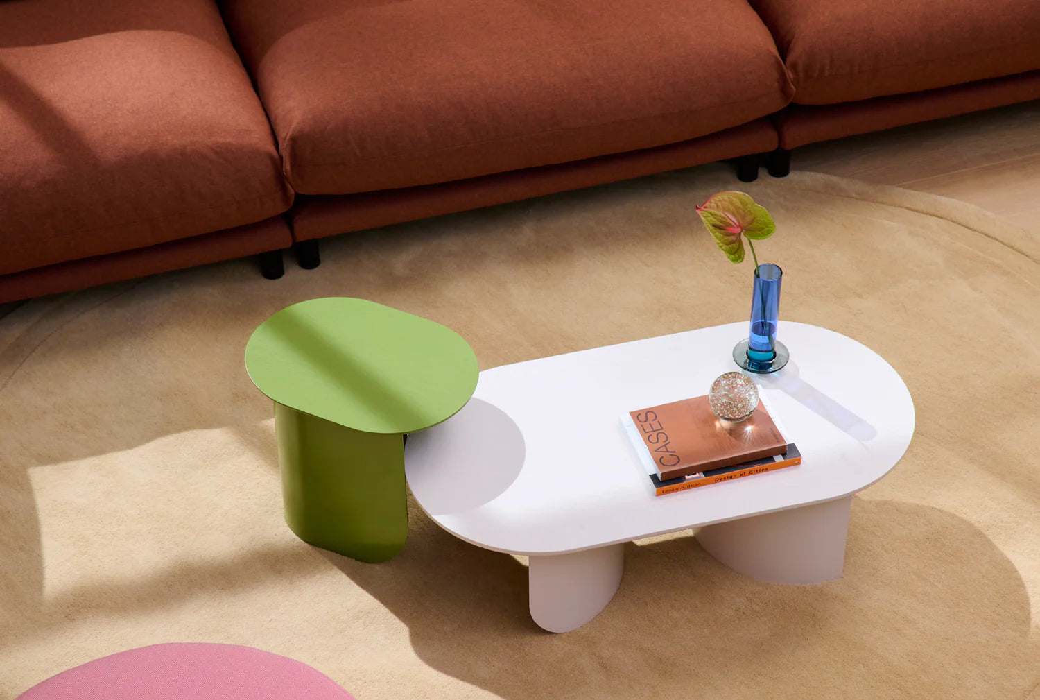 PLATEAU Side Table in Caramel Orange