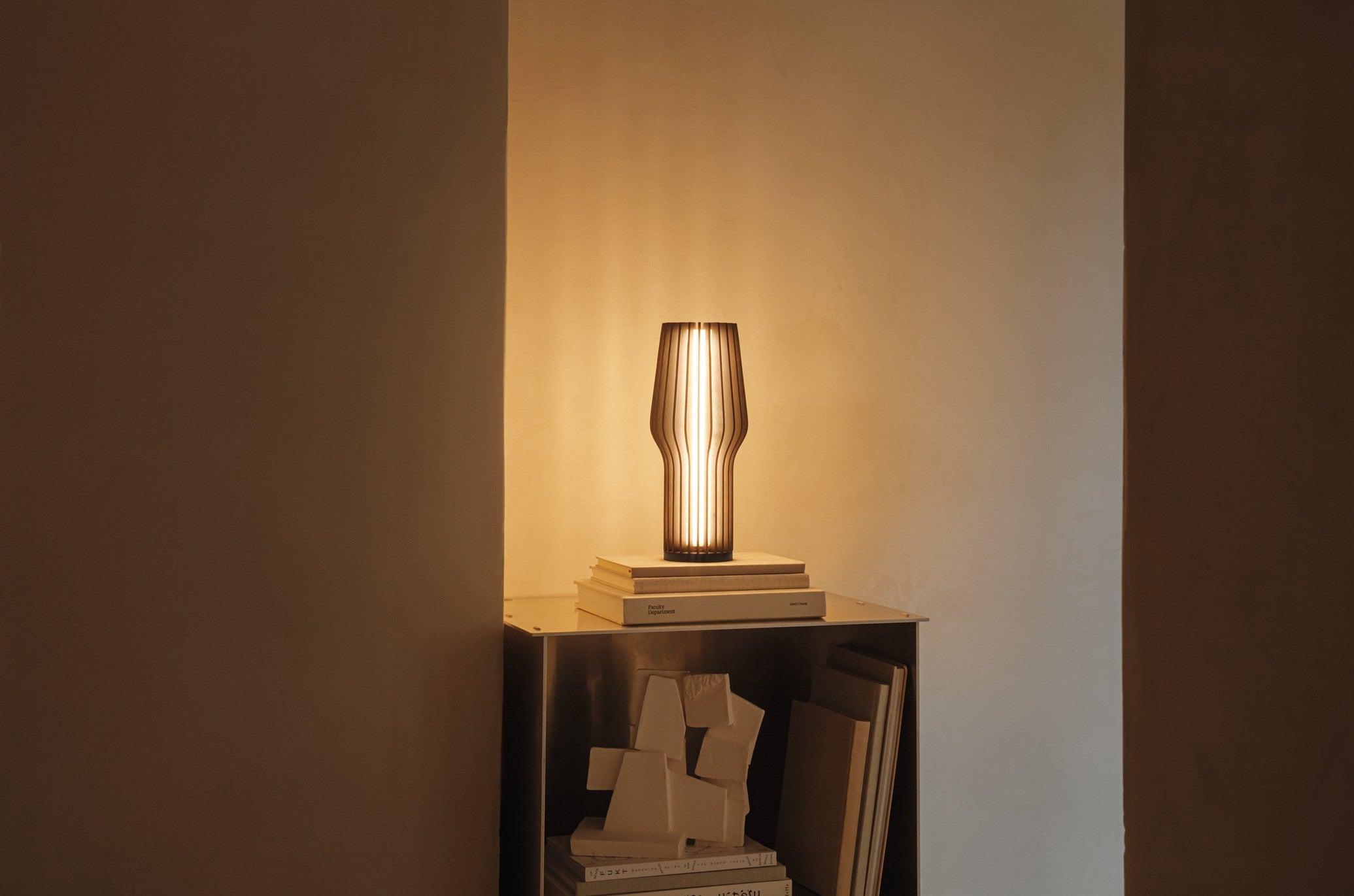 RADIANT portable lamp smoked oak