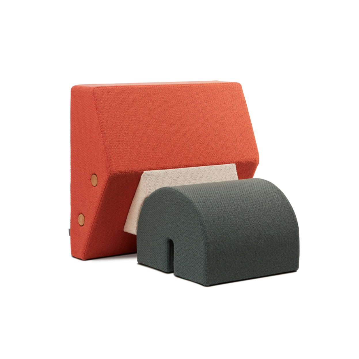 Sessel KEYSTONE orange mit beige und dunkelgrau