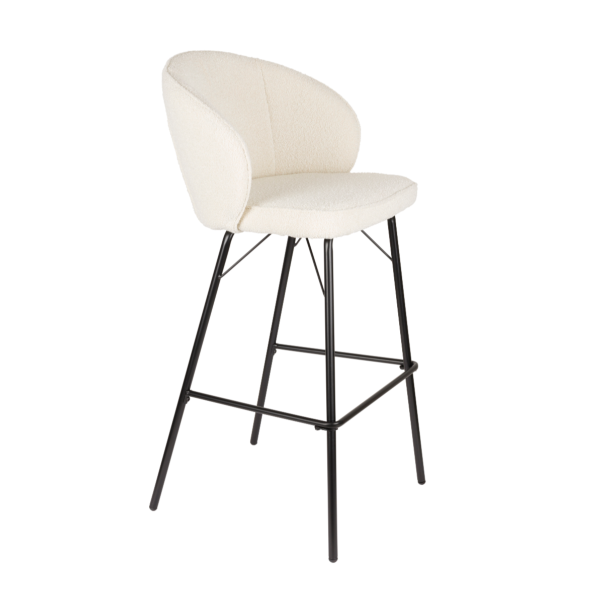 Hocker JOA weiß mit schwarzem Fuß